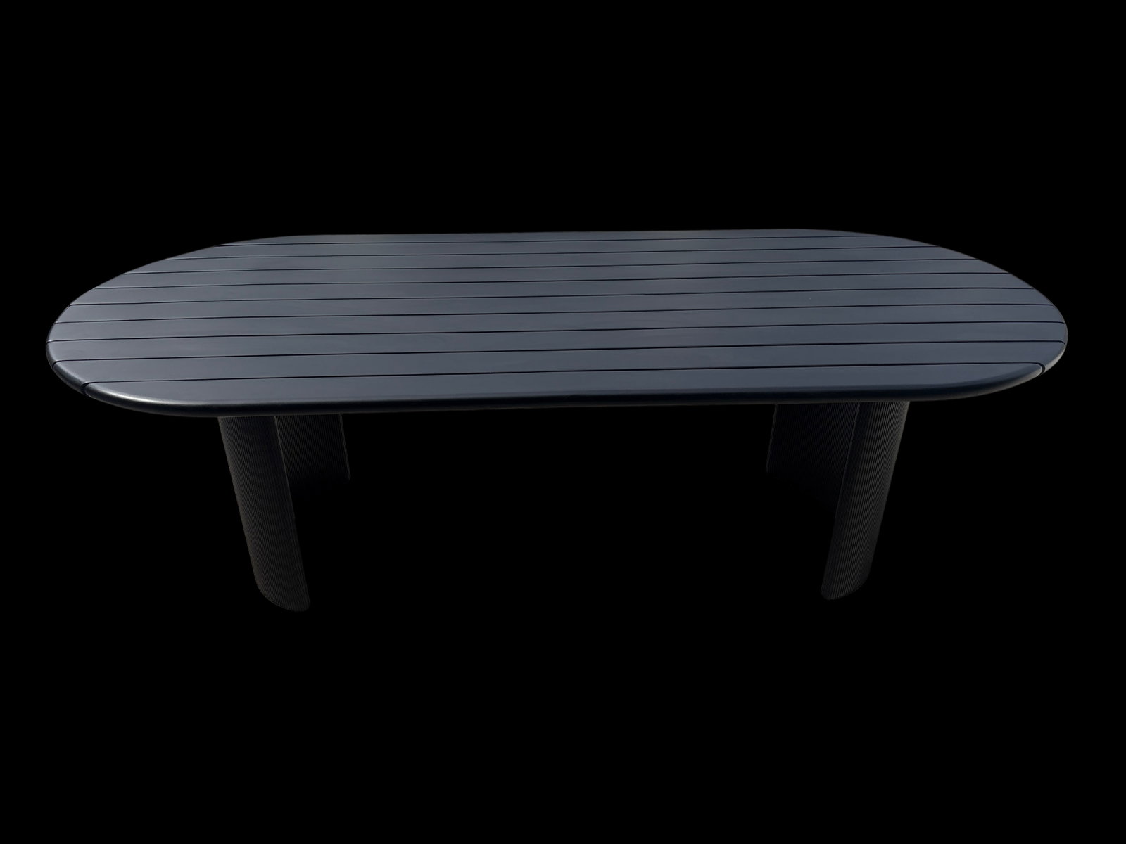 Restoration Hardware Striata Aluminum Rectangular Dining Table – 96" in Iron Finish - 5