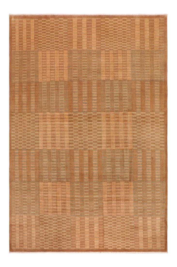 1980s 1980s Boho Chic Gabbeh Brown/Beige Wool Rug - 10'0" X 13'4": With strict standards of craftsmanship and quality of materials used this modern inspired hand knotted Gabbeh rug is a unique piece of world art. A fashionable handmade rug crafted by skilled artisans
