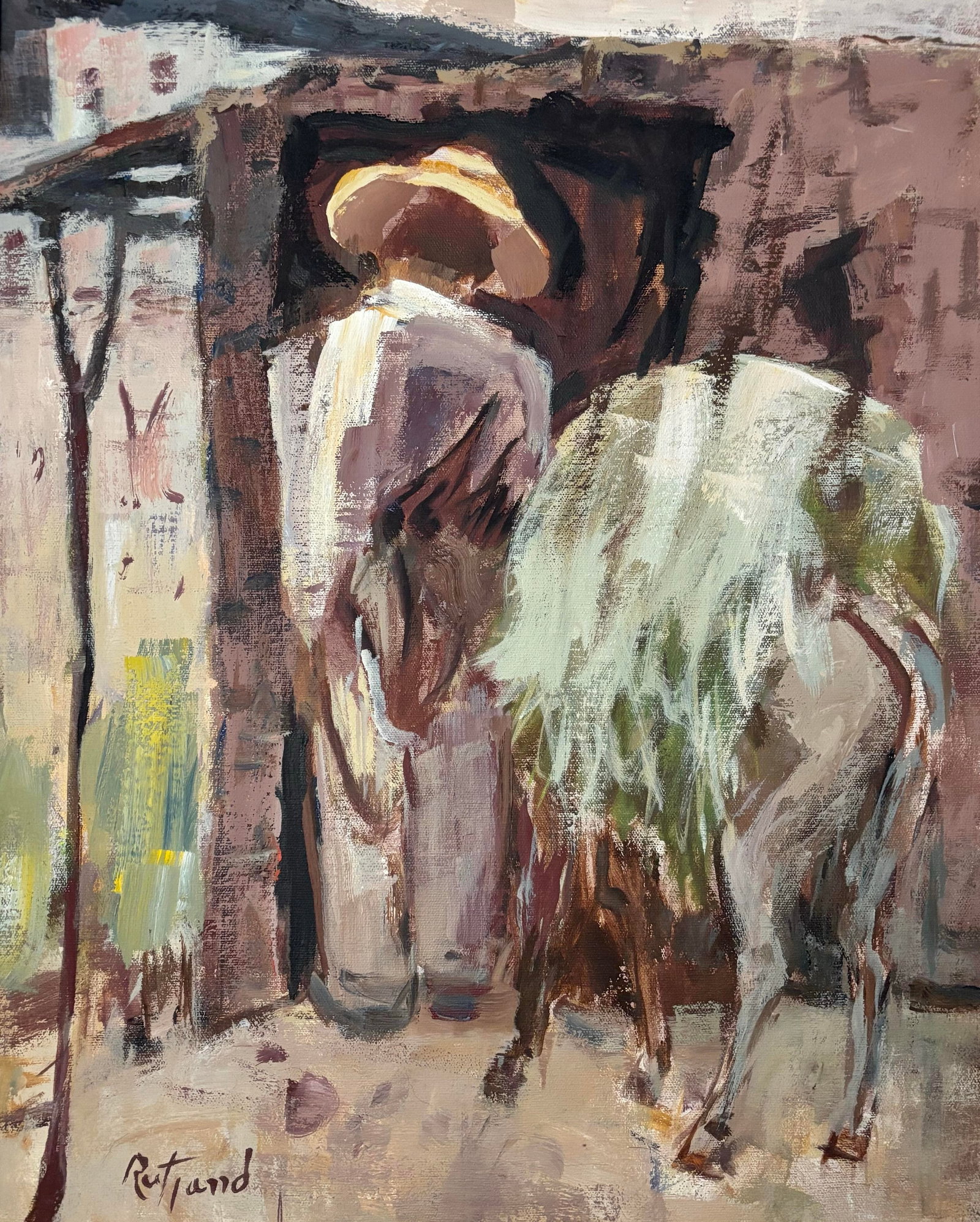 Early 20th Century "Little Donkey" Oil Painting by Renowned Texas Artist, Emily Rutland (1890-1983) - 2