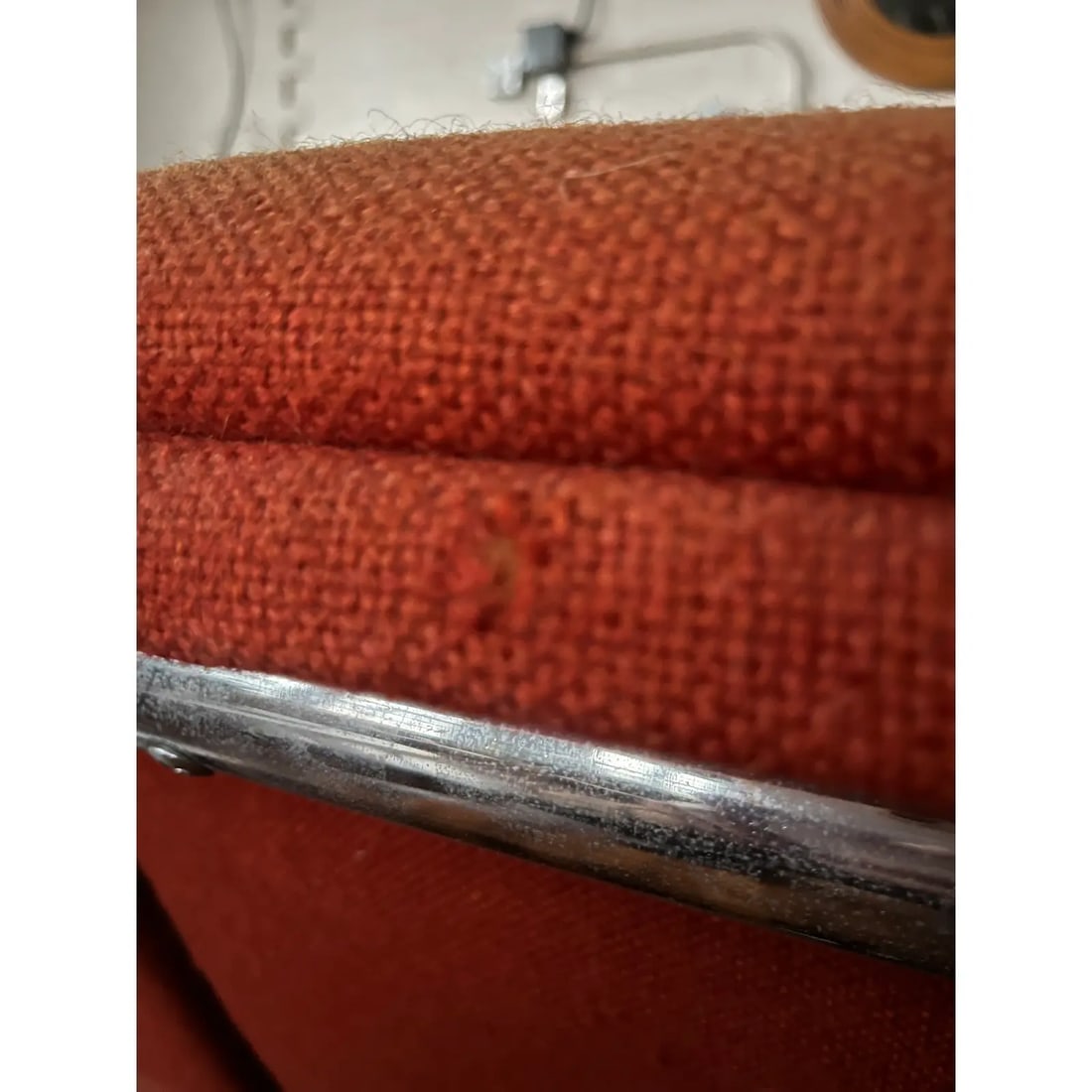 1970s, Mid-Century Modern Tubular Chrome Sofa by Allsteel in Orange - 12