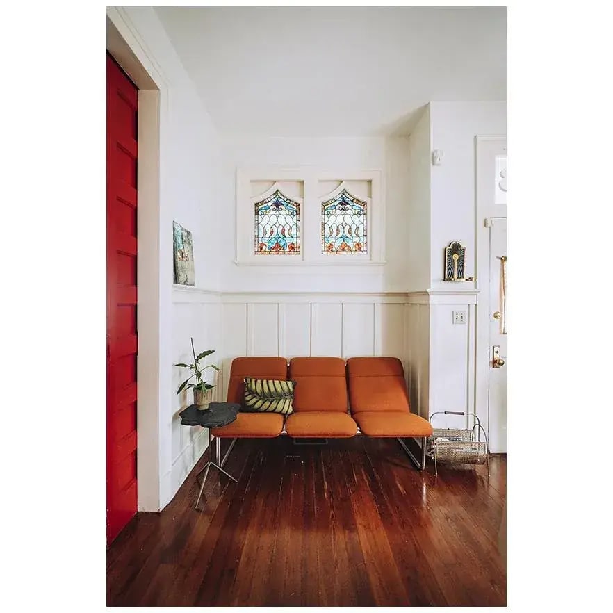 1970s, Mid-Century Modern Tubular Chrome Sofa by Allsteel in Orange - 2