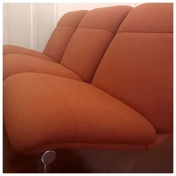 1970s, Mid-Century Modern Tubular Chrome Sofa by Allsteel in Orange - 6