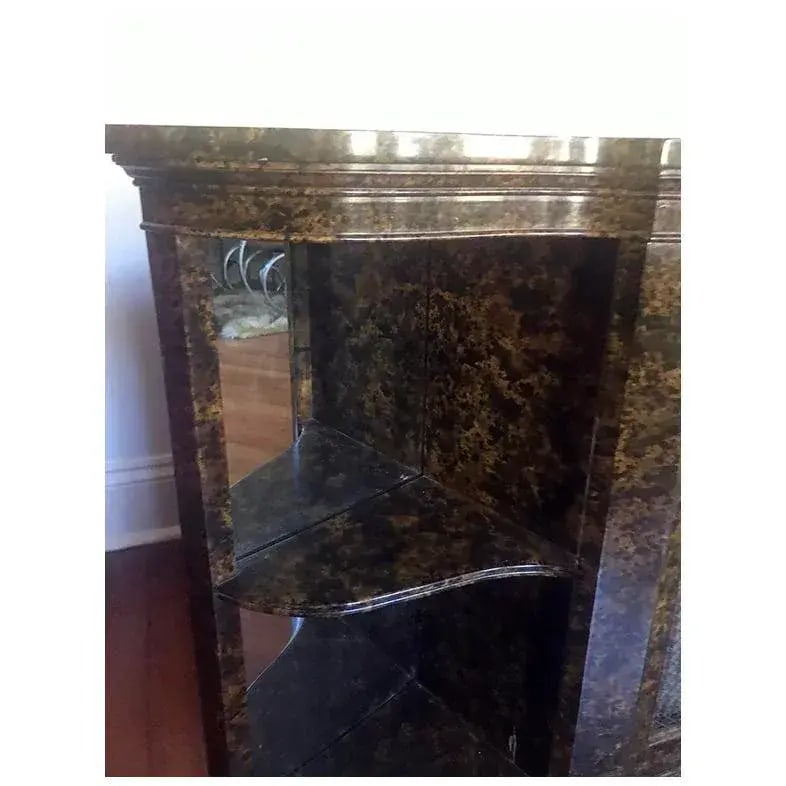 1970s Mastercraft Demilune Faux Tortoise Cabinet Attributed to Henredon - 9