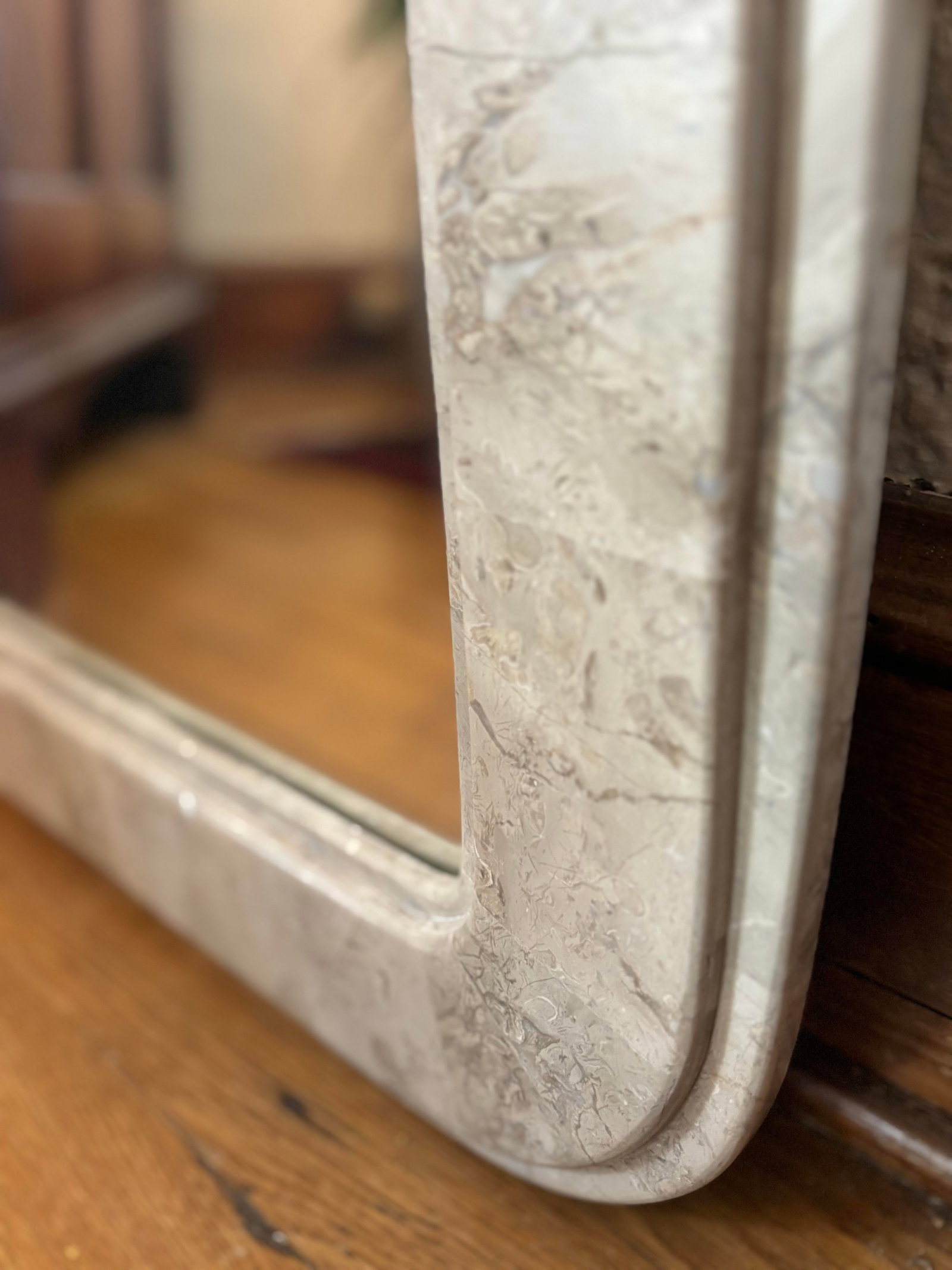 Vintage Tessellated Stone Mirror With Gold Accent - 7