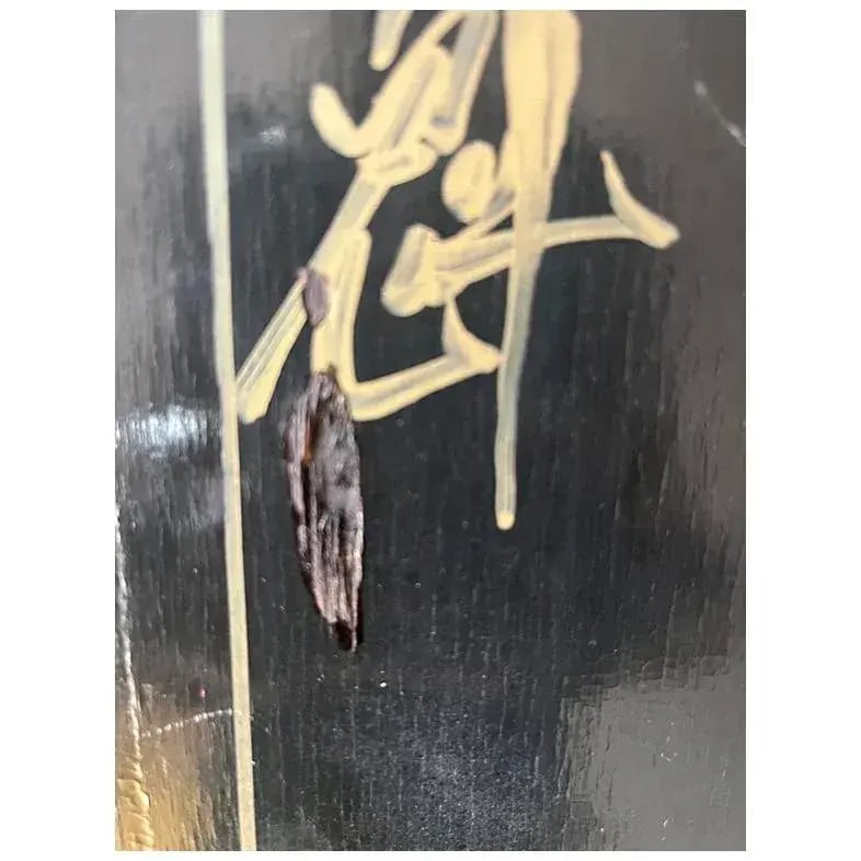 1950s Coromandel Black Laquer Chinoiserie Screen Room Divider - 8