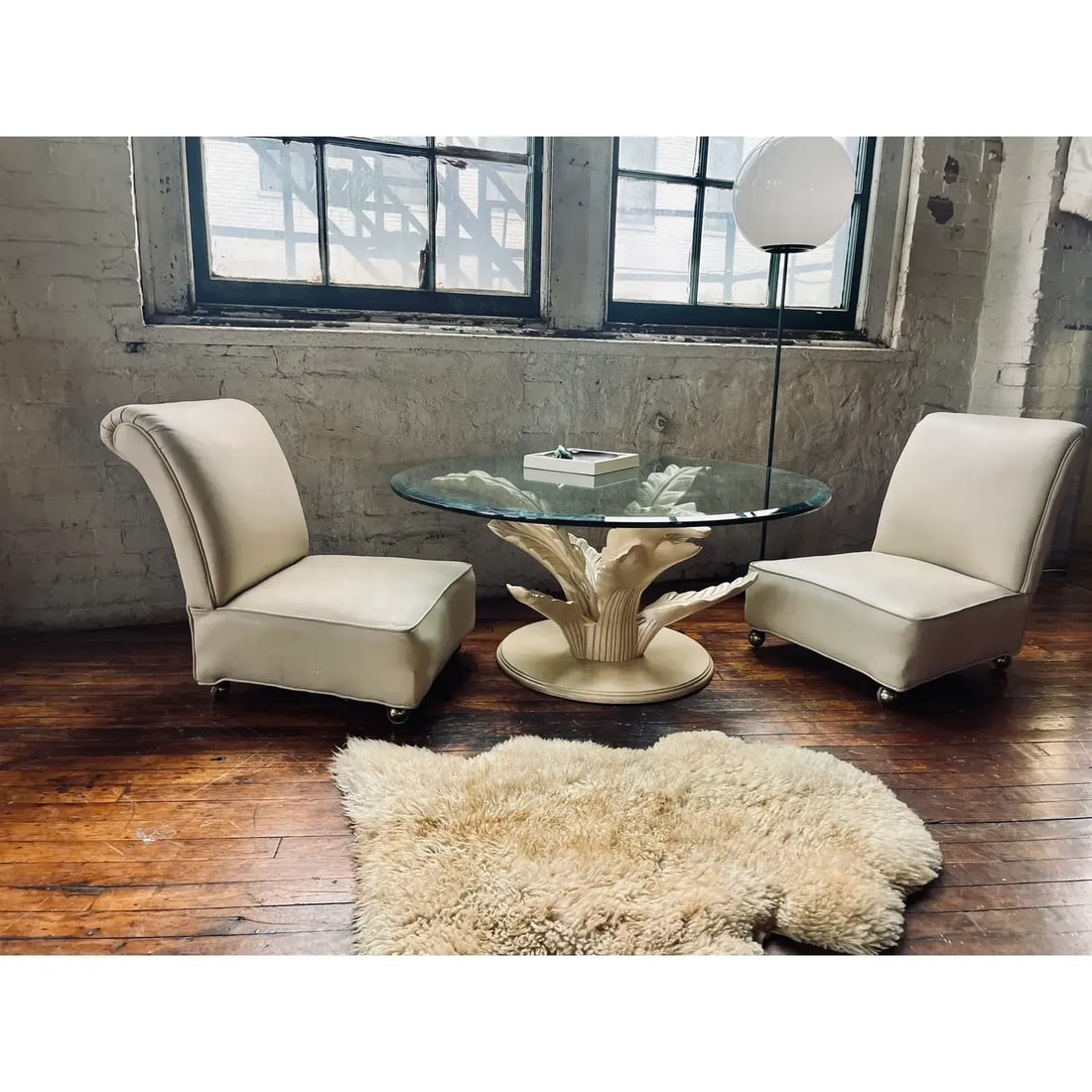 1950s Mid-Century Modern, Italian Leather Slipper Chairs Circa 1950s - 4
