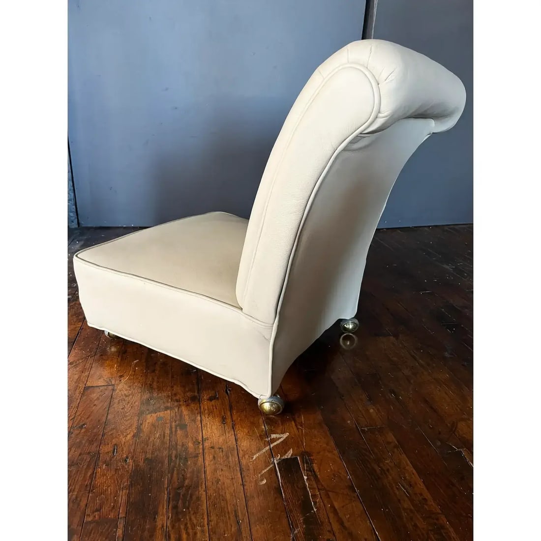 1950s Mid-Century Modern, Italian Leather Slipper Chairs Circa 1950s - 9