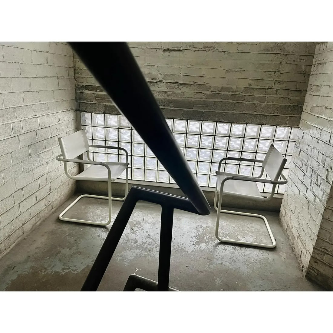 1980s Italian White Leather Cantilever Chairs Set of 2 Attributed to Mart Stam and Marcel Breuer - 9