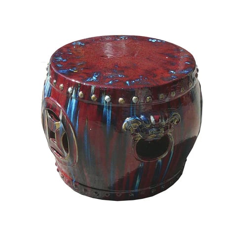 Out Door & in Door Chinese Red Clay Round Garden Tea Set - 5 Pieces - 4