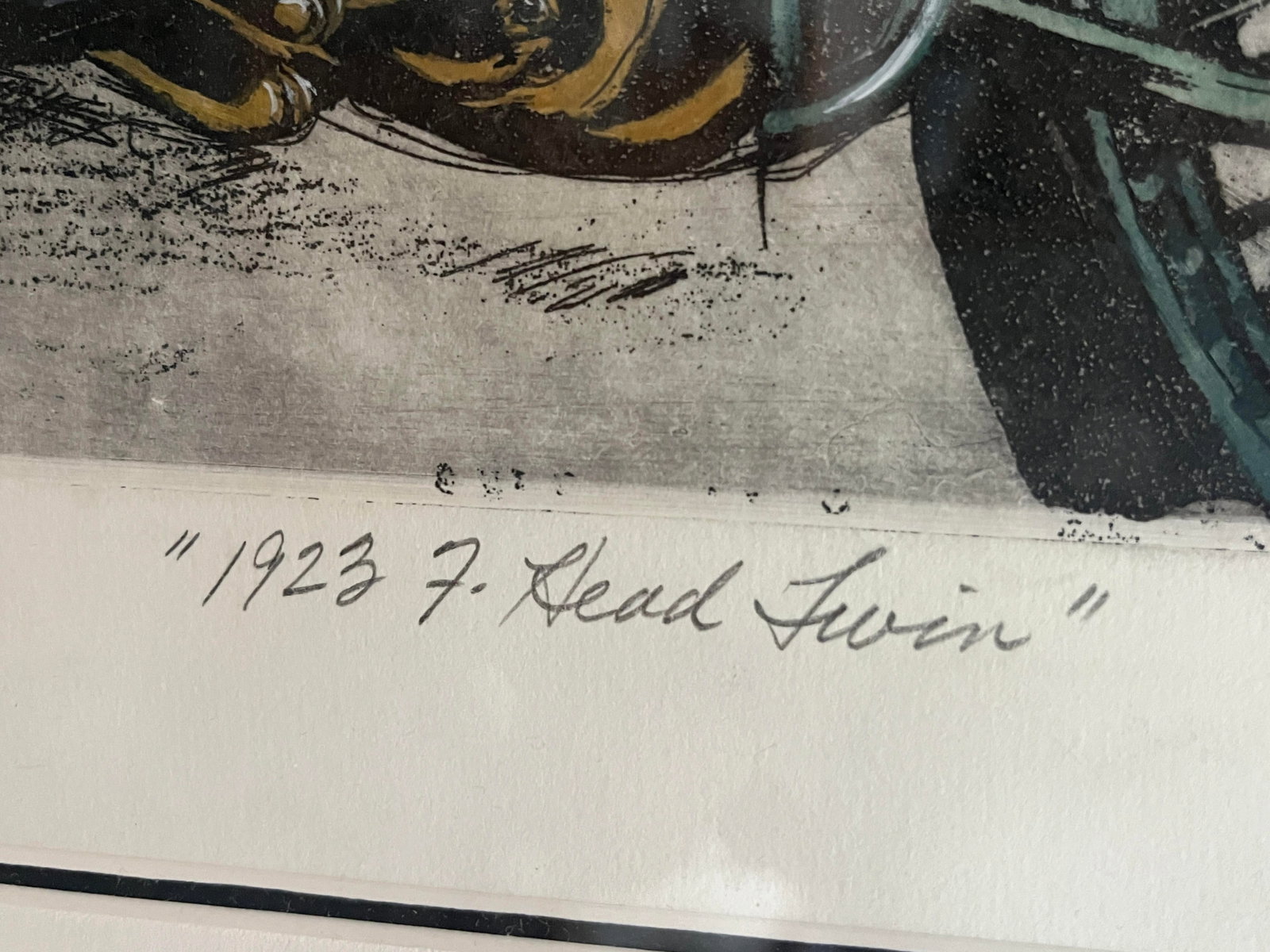 Scott Jacobs " 1923 F Head Twin Xxx" Mixed Media Etching With Watercolor, Hand-Signed - 5
