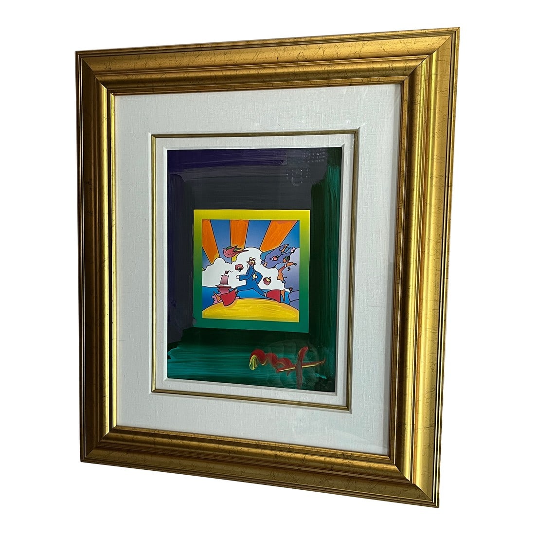 Peter Max "Cosmic Runner on Blends" Hand-Signed Hand-Embellished Mixed Media Pop Art Print (1 of 8)