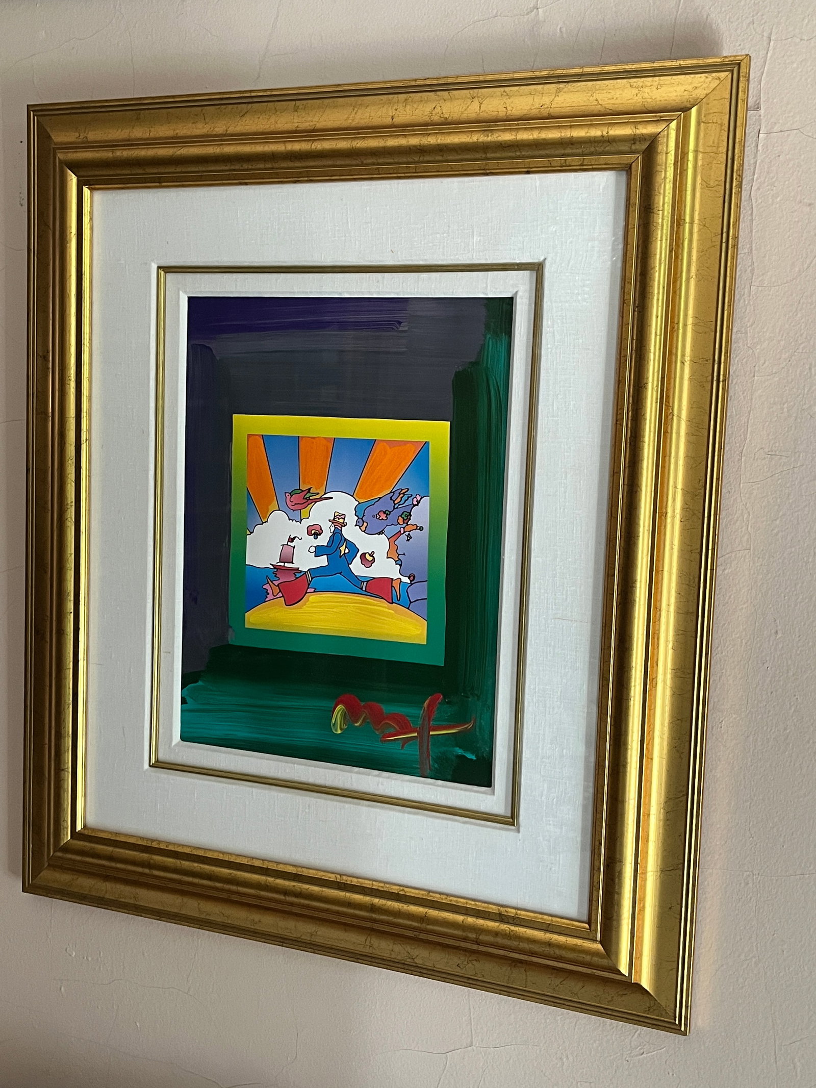 Peter Max "Cosmic Runner on Blends" Hand-Signed Hand-Embellished Mixed Media Pop Art Print - 8