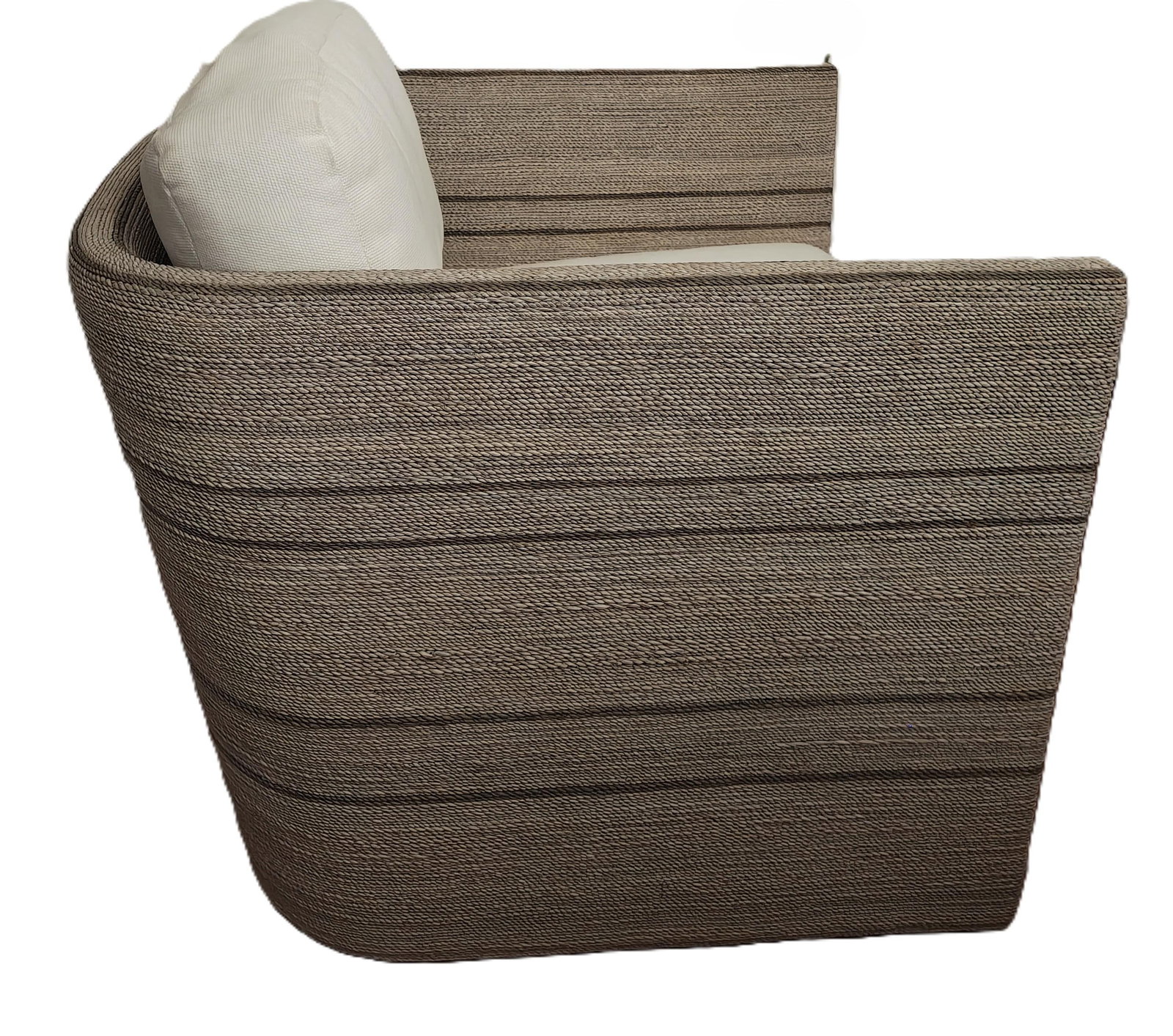Palecek Otto Coastal White Performance Whitewash Woven Striped Rope Occasional Chair - 2