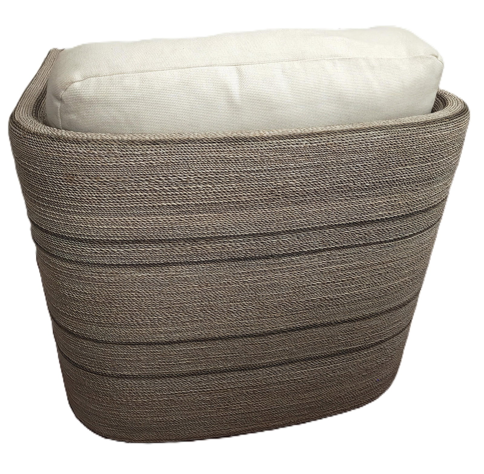 Palecek Otto Coastal White Performance Whitewash Woven Striped Rope Occasional Chair - 3