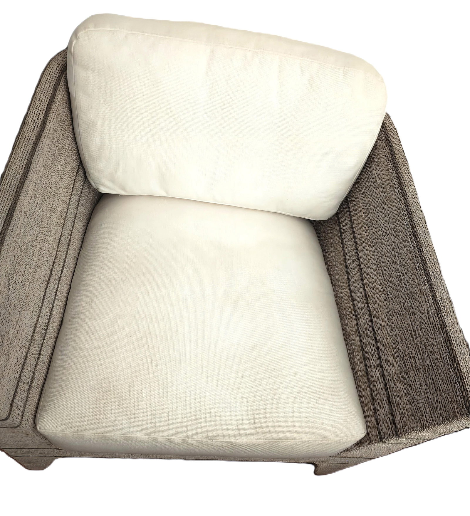 Palecek Otto Coastal White Performance Whitewash Woven Striped Rope Occasional Chair - 4