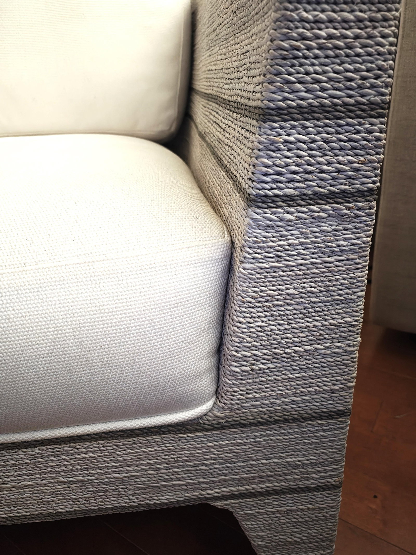 Palecek Otto Coastal White Performance Whitewash Woven Striped Rope Occasional Chair - 6