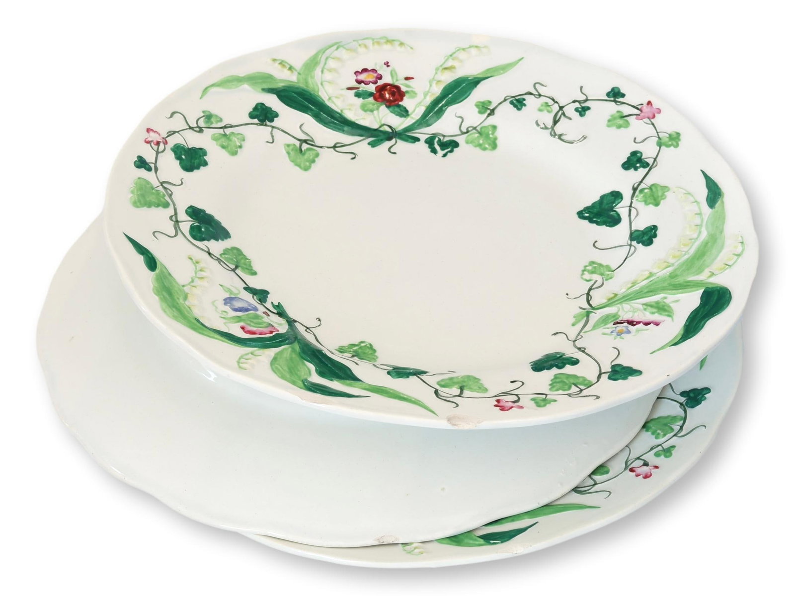 Set of 8 Antique Creil et Montereau Muguet Plates - 5