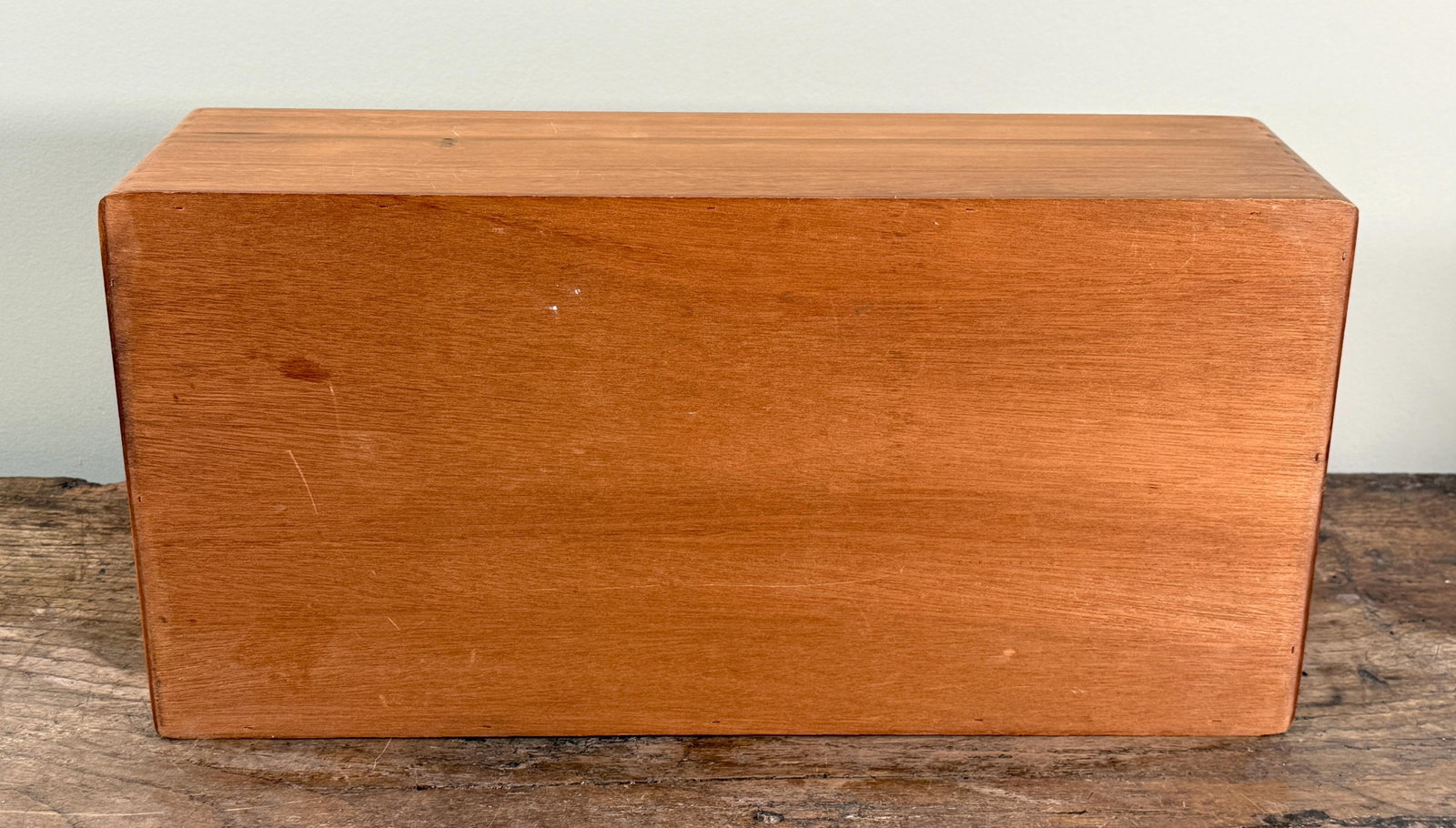 Mid Century Modern Solid Teak Wood CD Storage Cabinet With Slatted Dividers - 8