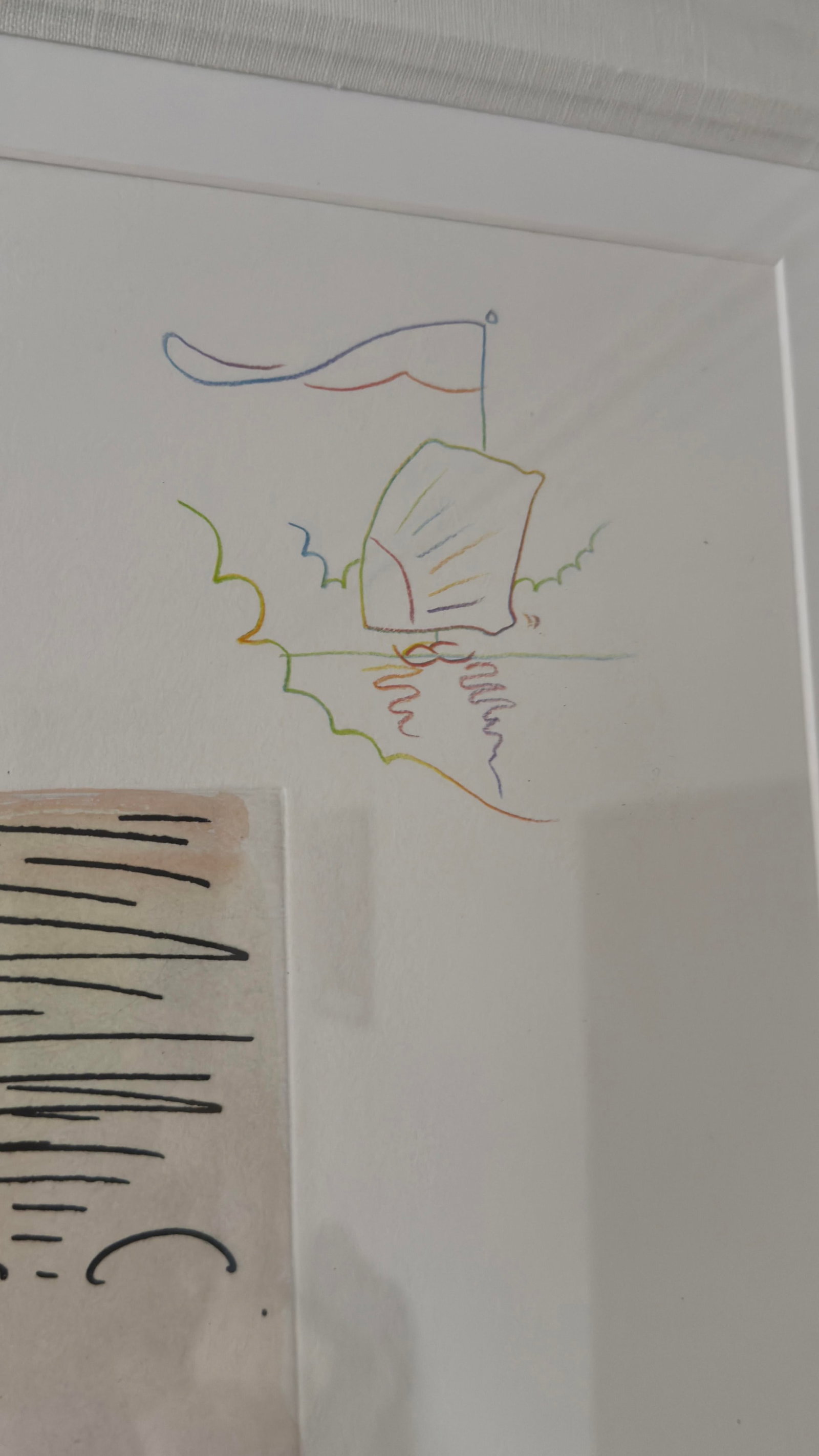Late 20th Century Peter Max, Walking With Reeds (Angel/Boat), Hand-Colored Framed Etching, Signed Wi - 8