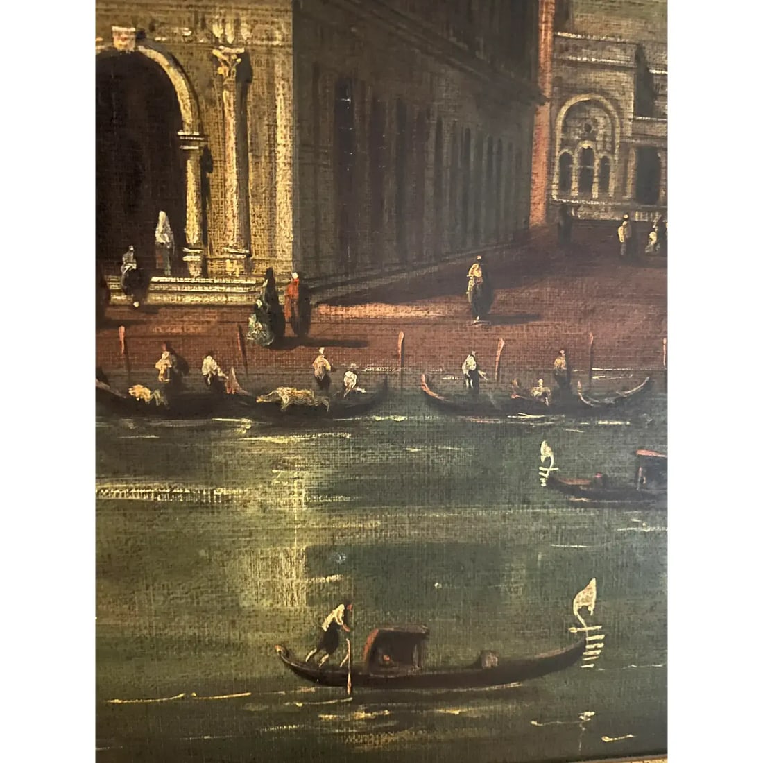 1950s, Mid-Century Venetian Veduta Oil on Canvas Painting of San Marco, Venice, in Gilt Frame - 5