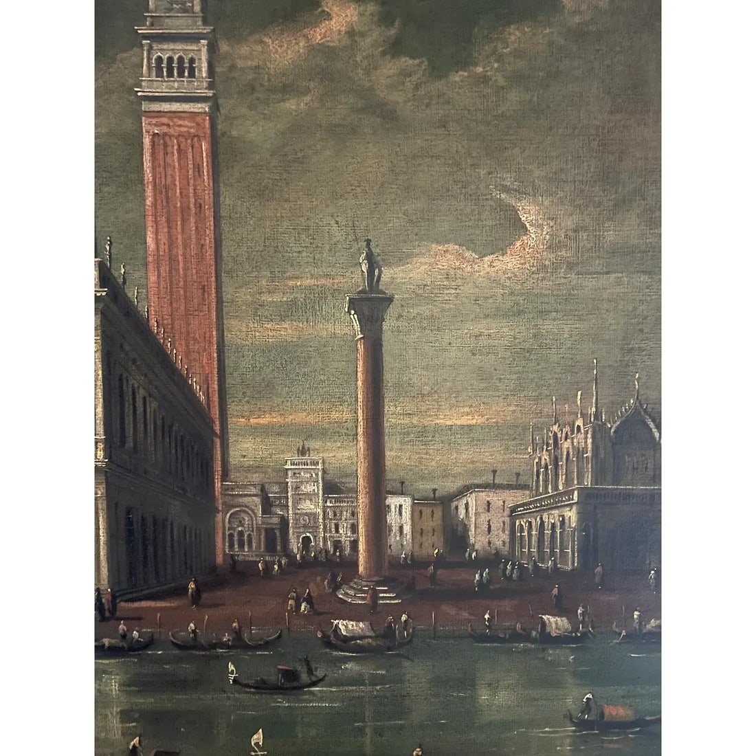 1950s, Mid-Century Venetian Veduta Oil on Canvas Painting of San Marco, Venice, in Gilt Frame - 6