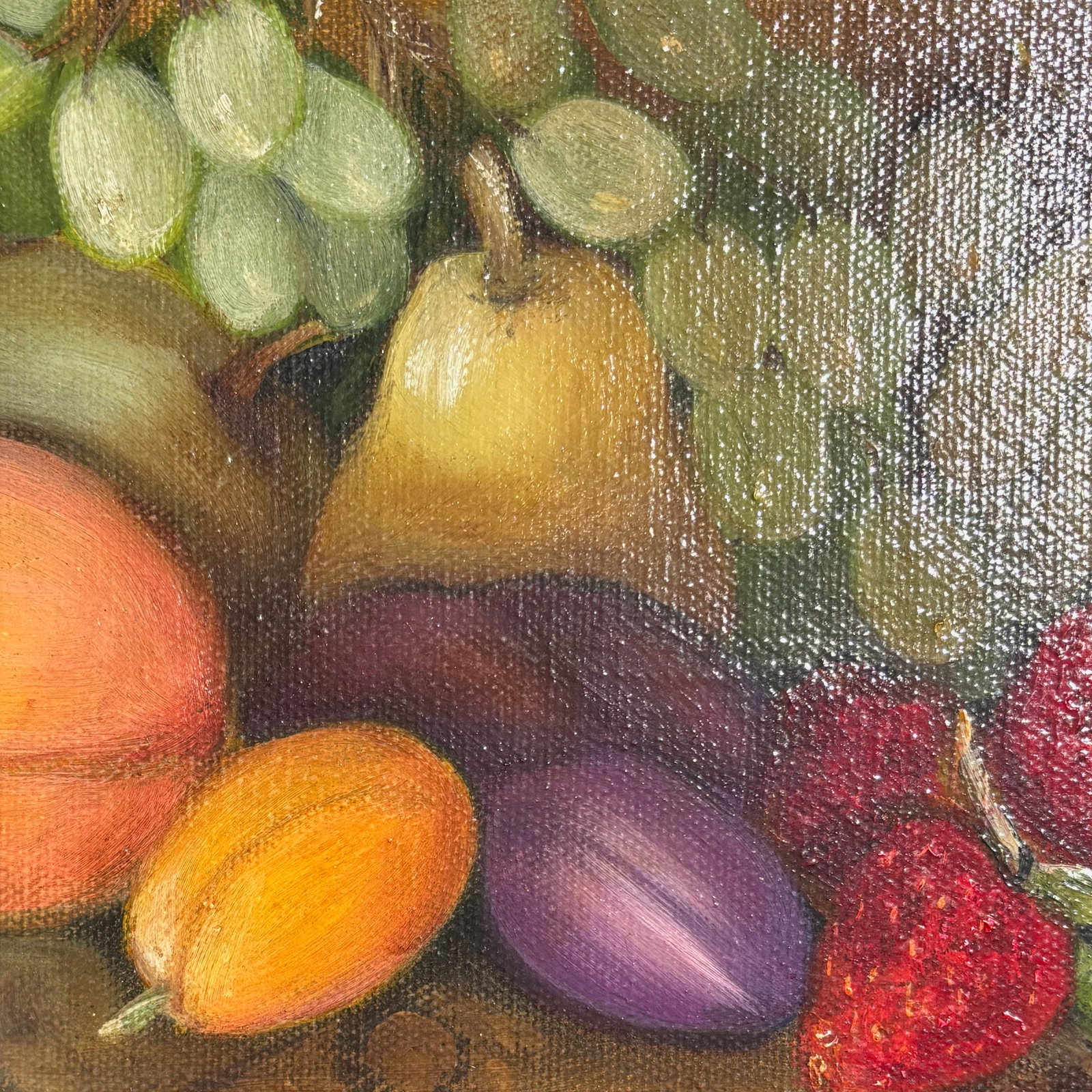 Fruit Still Life Oil Painting in Ornate Gilt Frame, Signed - 6