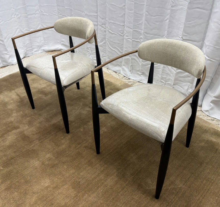 Set of Two Arhaus Jagger Dining Arm Chairs - 3