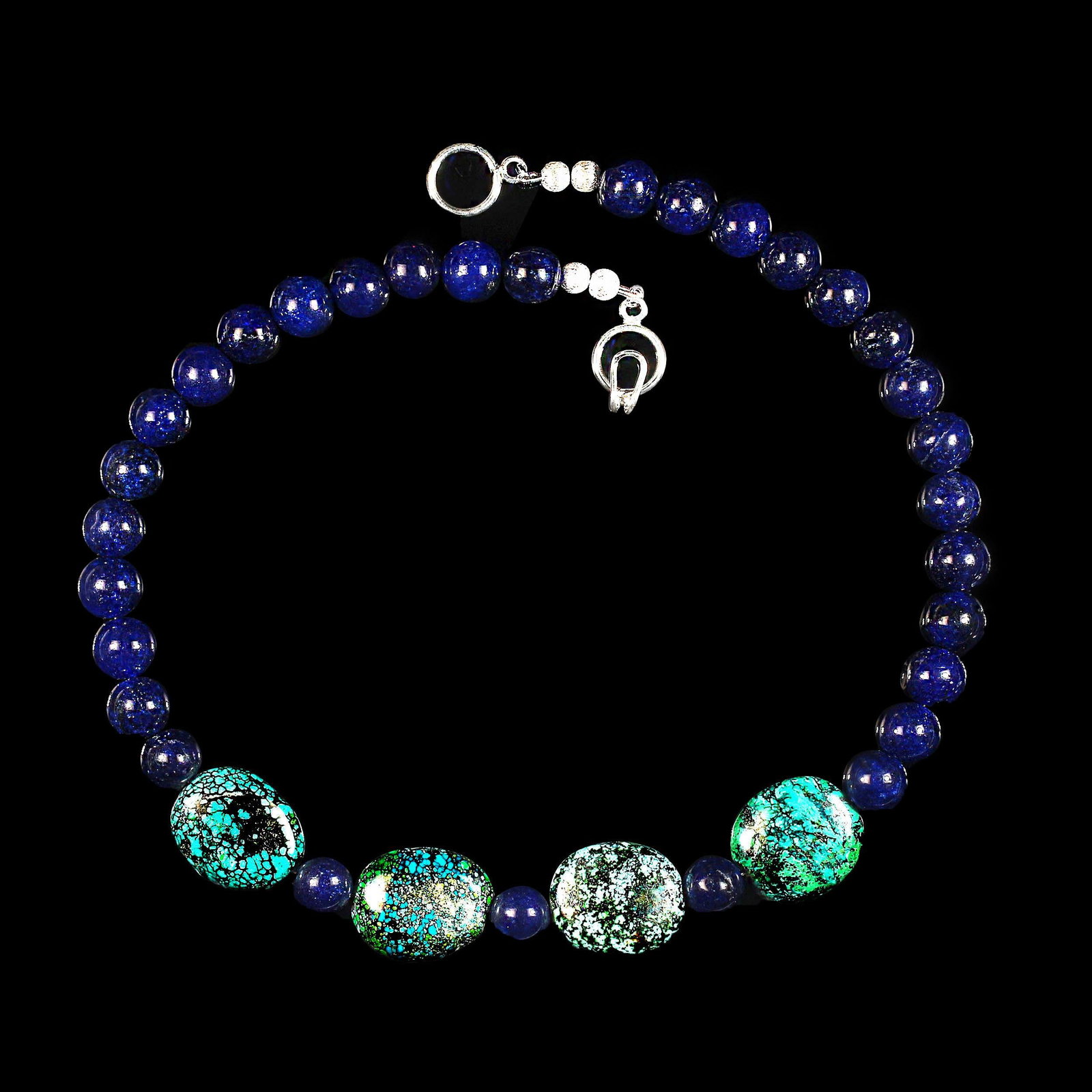 Ajd 17 Inch Blue Agate and Turquoise Nugget Great Gift - 4