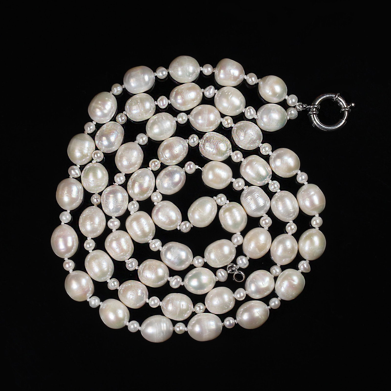 Ajd Two Strand White Freshwater Pearl Necklace, 18 and 20 Inch - 3