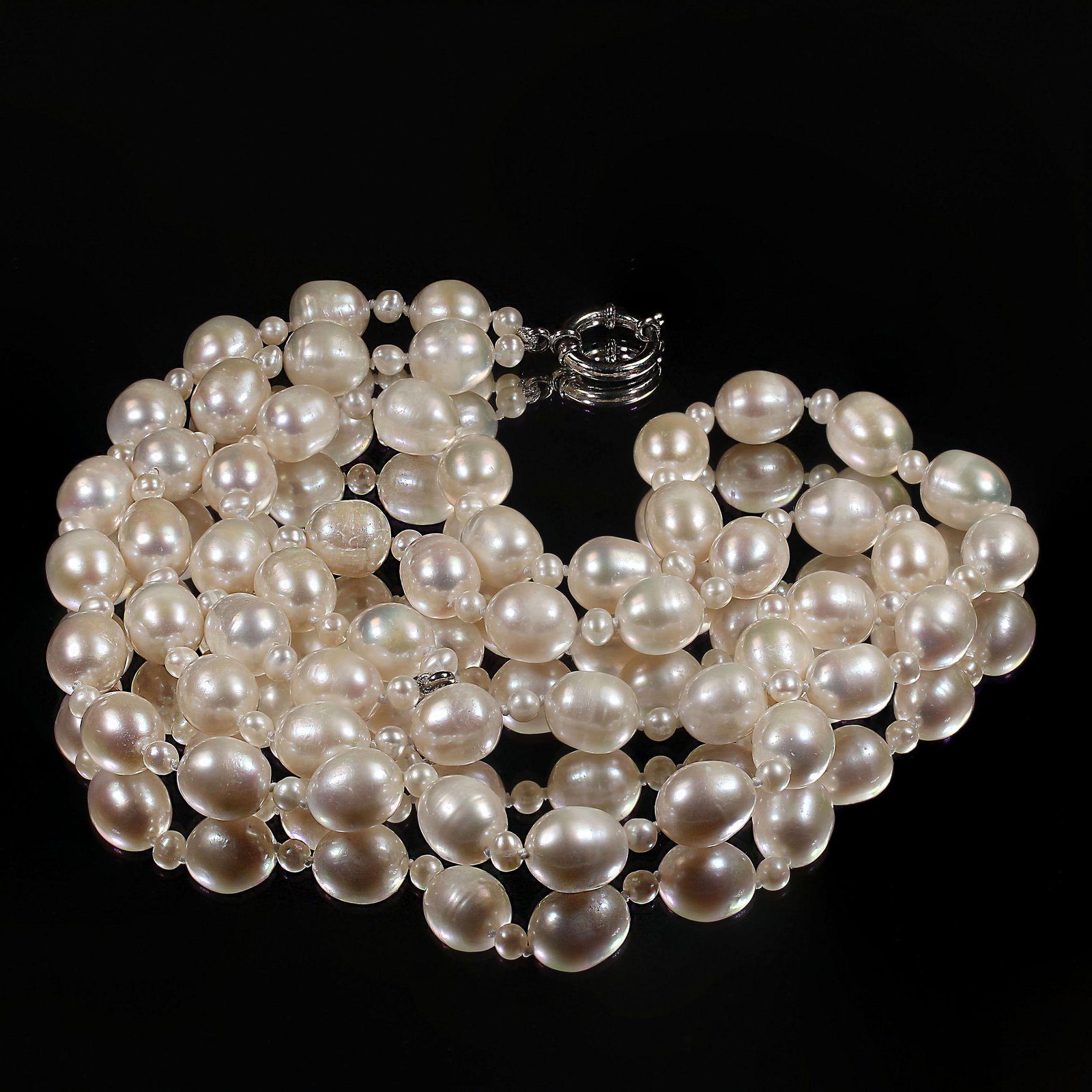 Ajd Two Strand White Freshwater Pearl Necklace, 18 and 20 Inch - 5