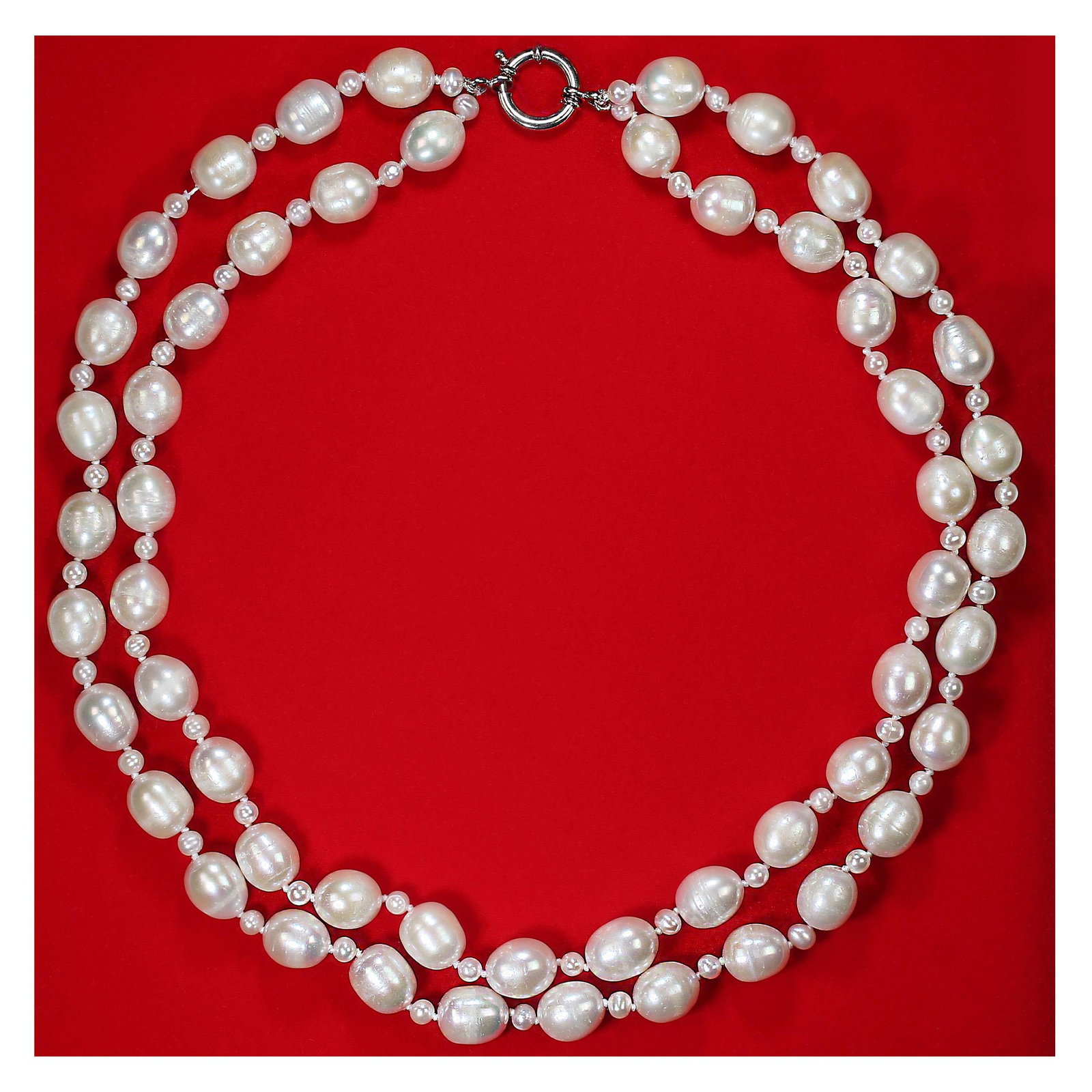 Ajd Two Strand White Freshwater Pearl Necklace, 18 and 20 Inch - 6