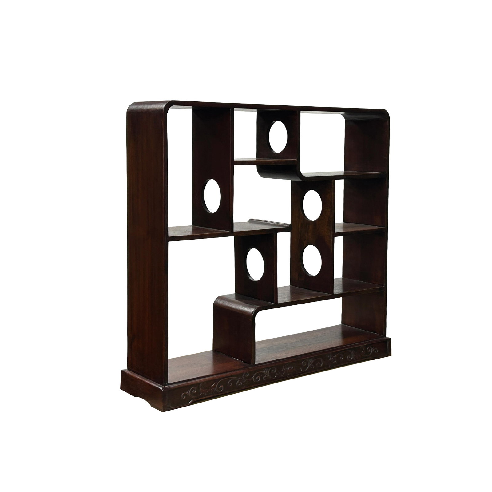 Chinese Brown Stain Wood Rectangular Table Top Display Stand - 2