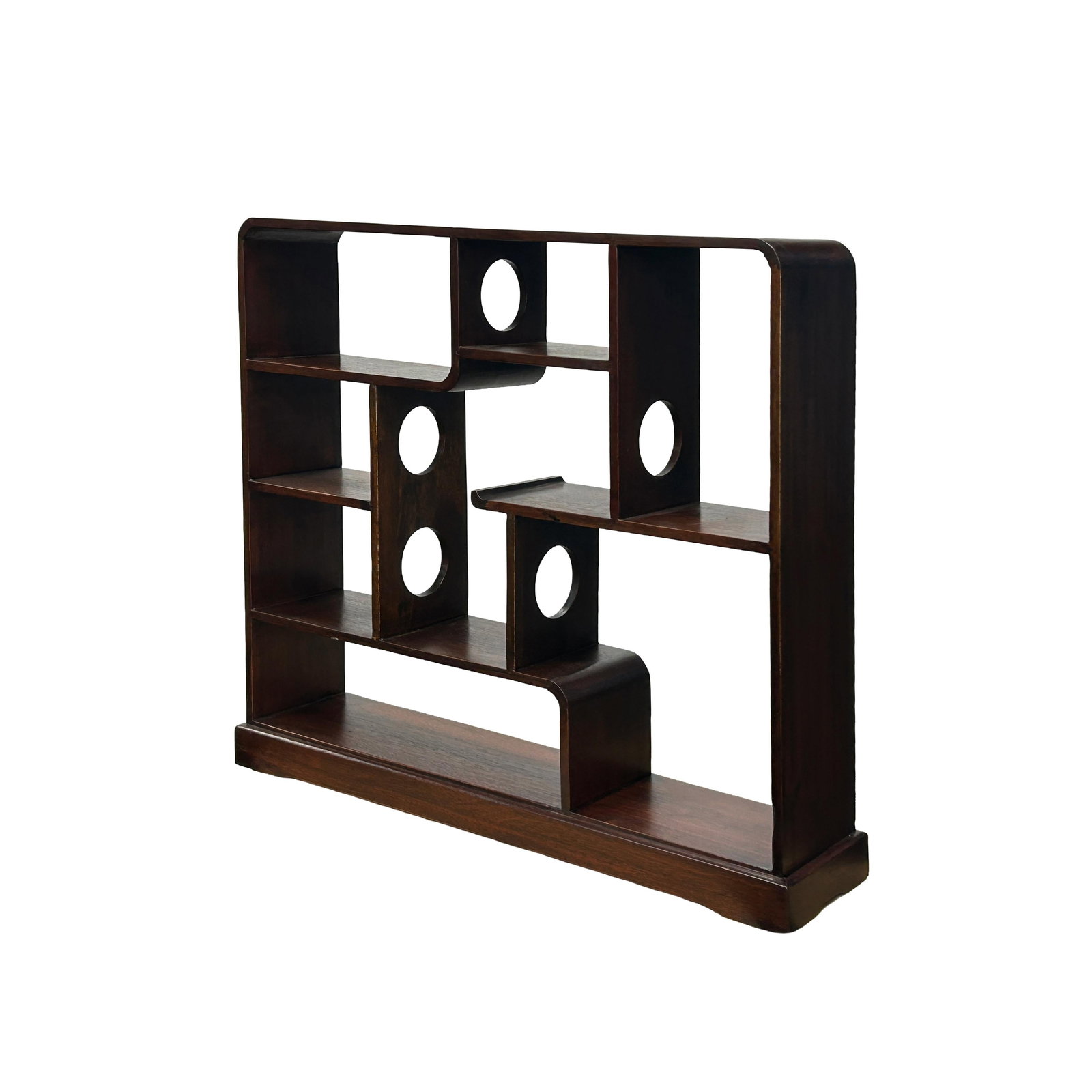 Chinese Brown Stain Wood Rectangular Table Top Display Stand - 3