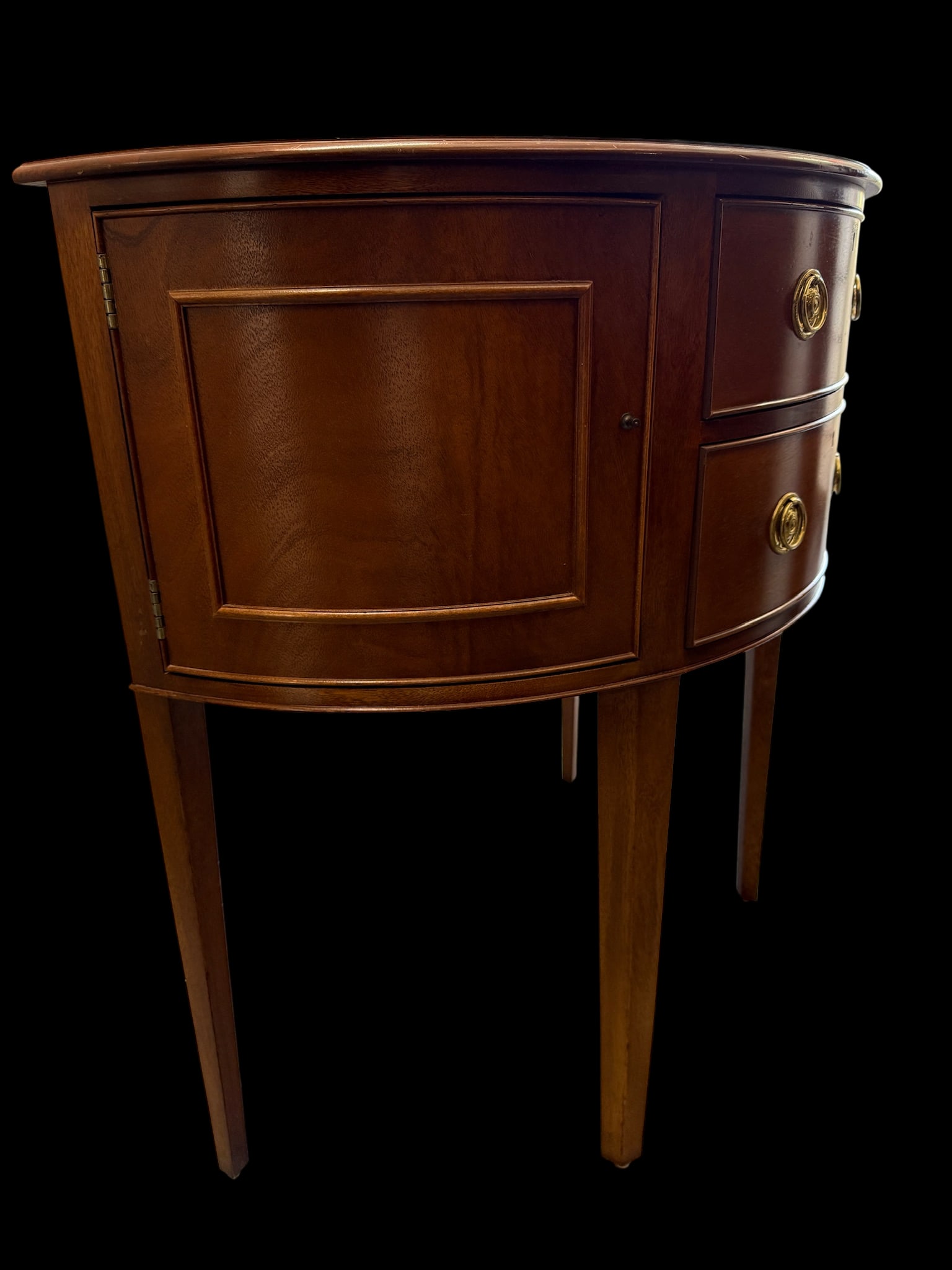Late 20th Century Baker Furniture Historic Charleston Mahogany Demilune Cabinet or Sideboard - 4
