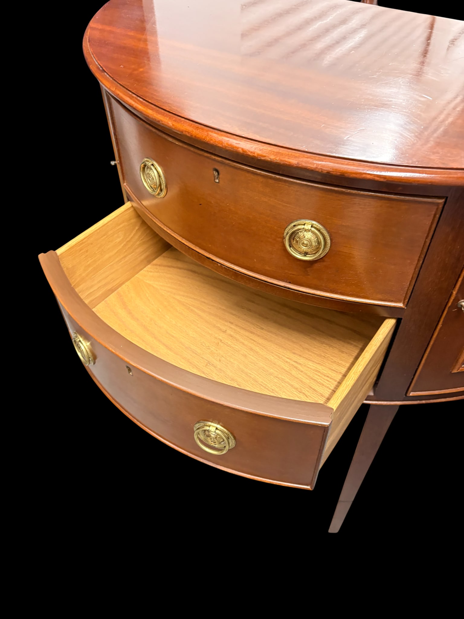 Late 20th Century Baker Furniture Historic Charleston Mahogany Demilune Cabinet or Sideboard - 6