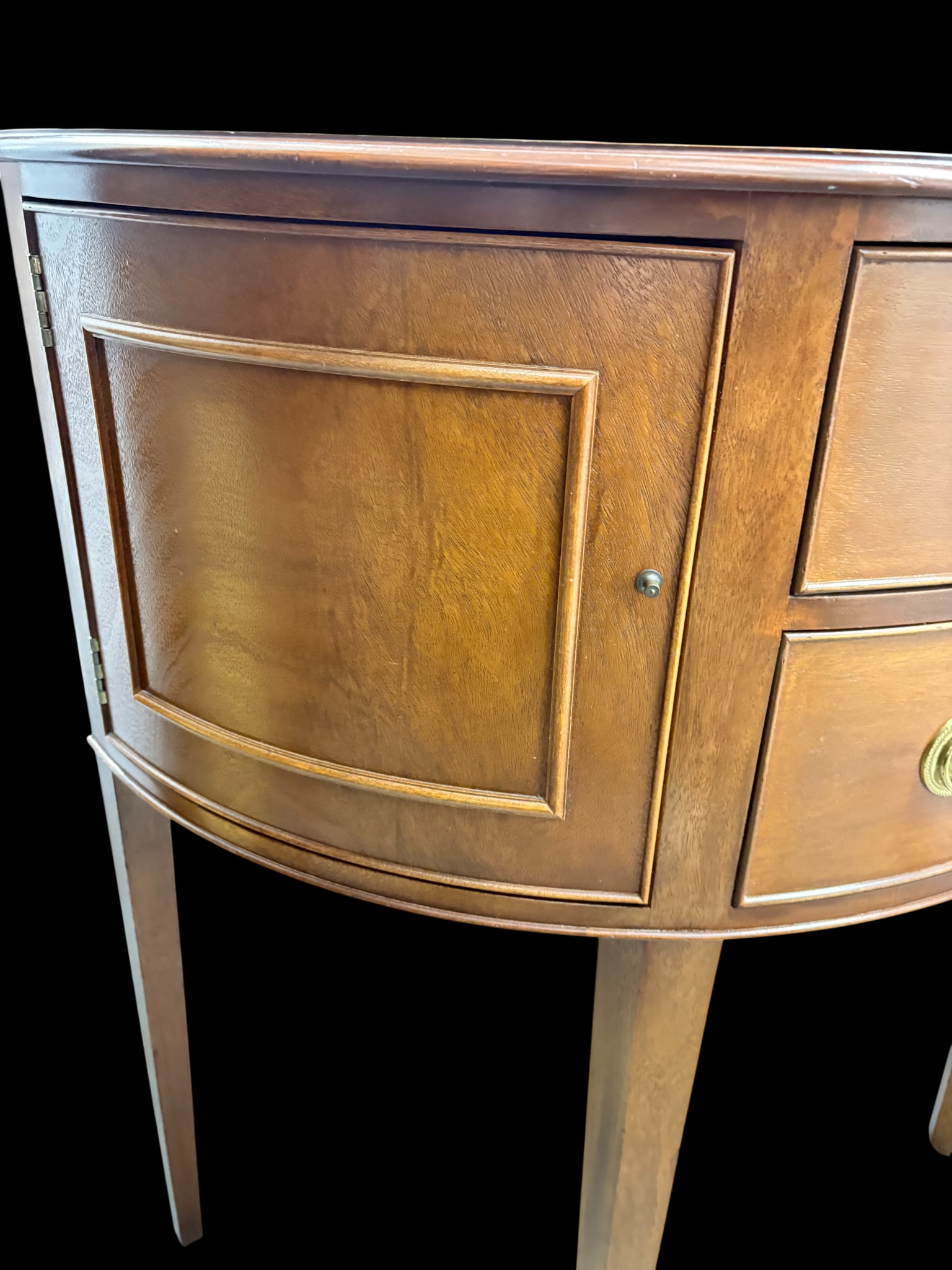Late 20th Century Baker Furniture Historic Charleston Mahogany Demilune Cabinet or Sideboard - 9