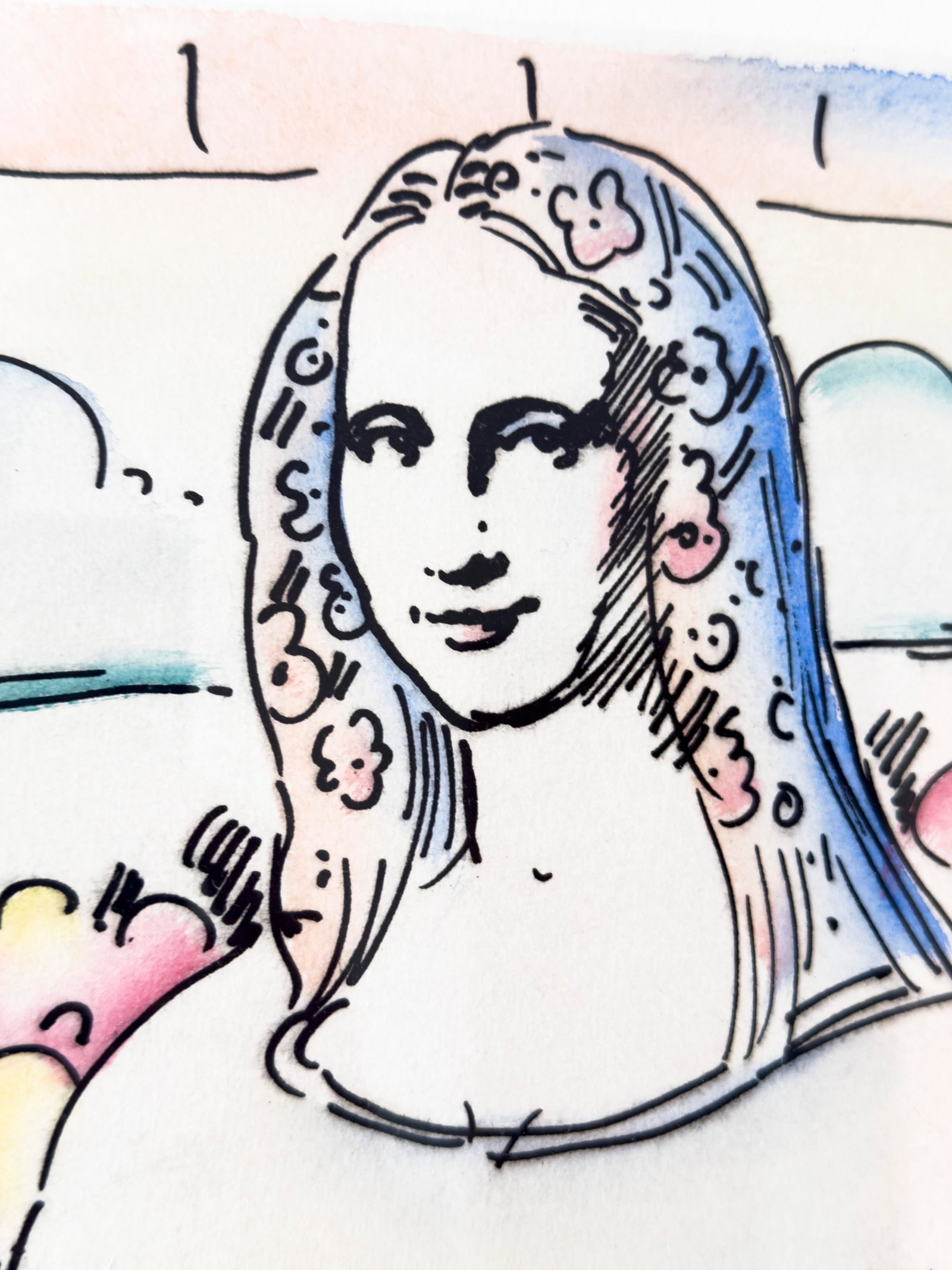 Late 20th Century Peter Max "Mona Lisa" Hand-Colored Etching With Remarques, Signed Limited Edition - 5