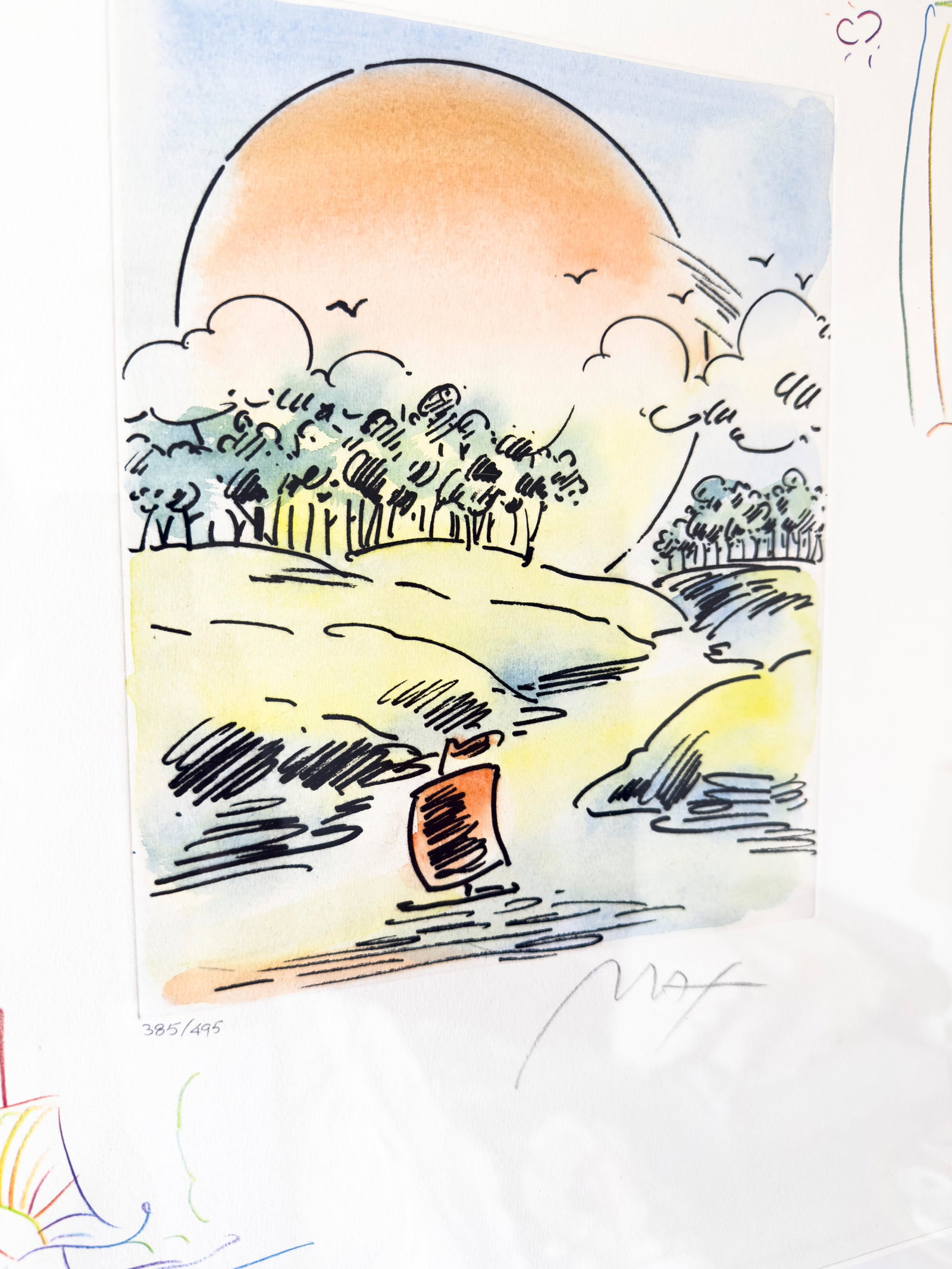 Late 20th Century Peter Max "Without Borders" Hand-Colored Etching With Remarques, Signed Limited Ed - 3