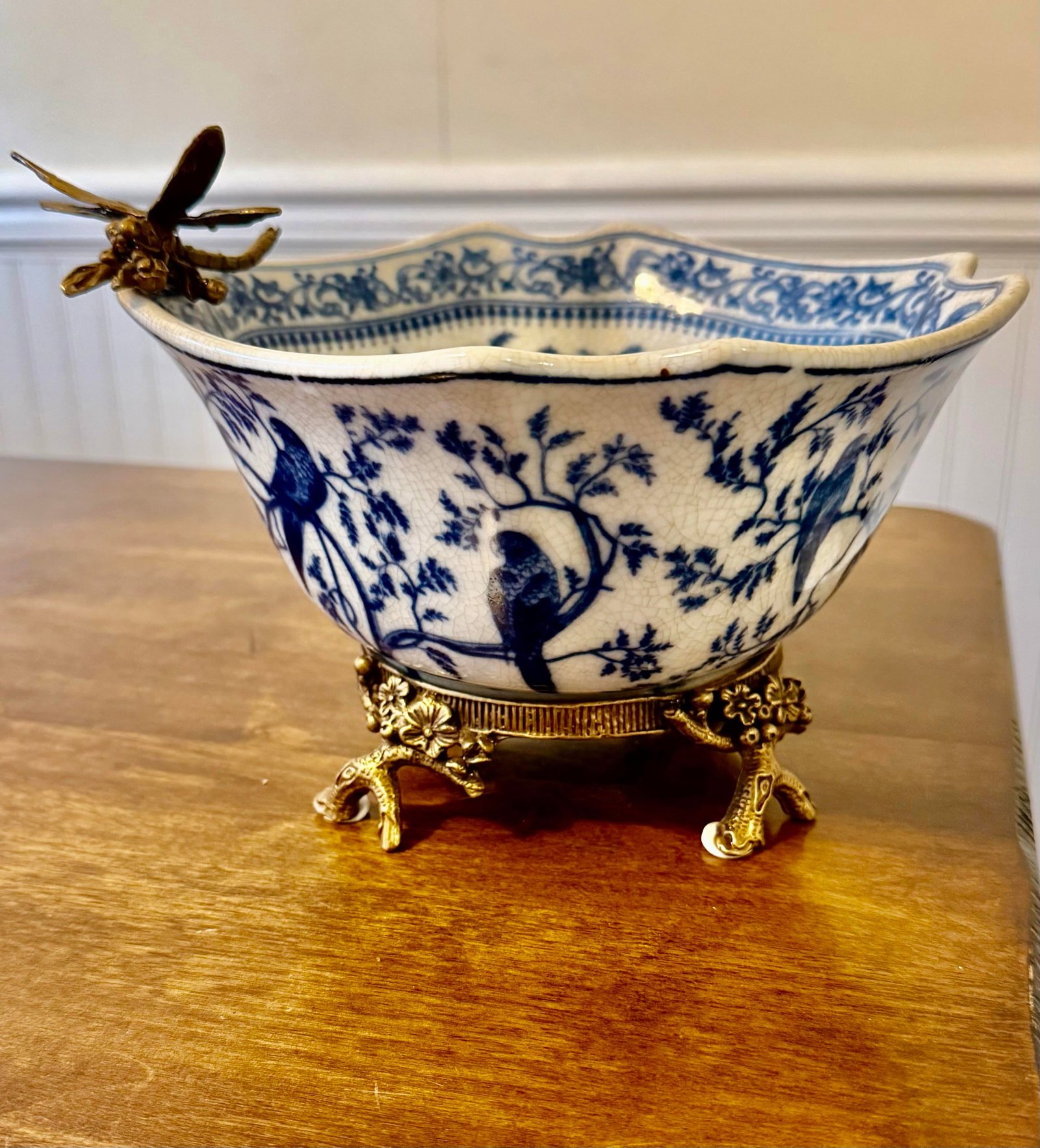 Royal Copenhagen Dragonfly Ormolu Bowl - 12