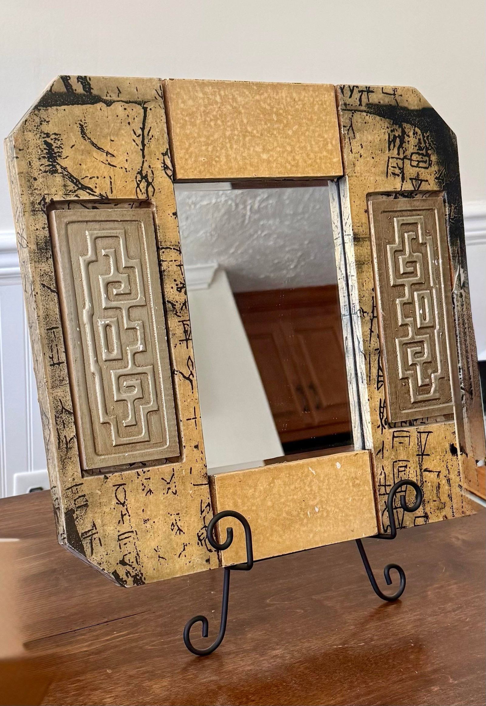 Hollywood Regency Mirror With Greek Key Motif - 3