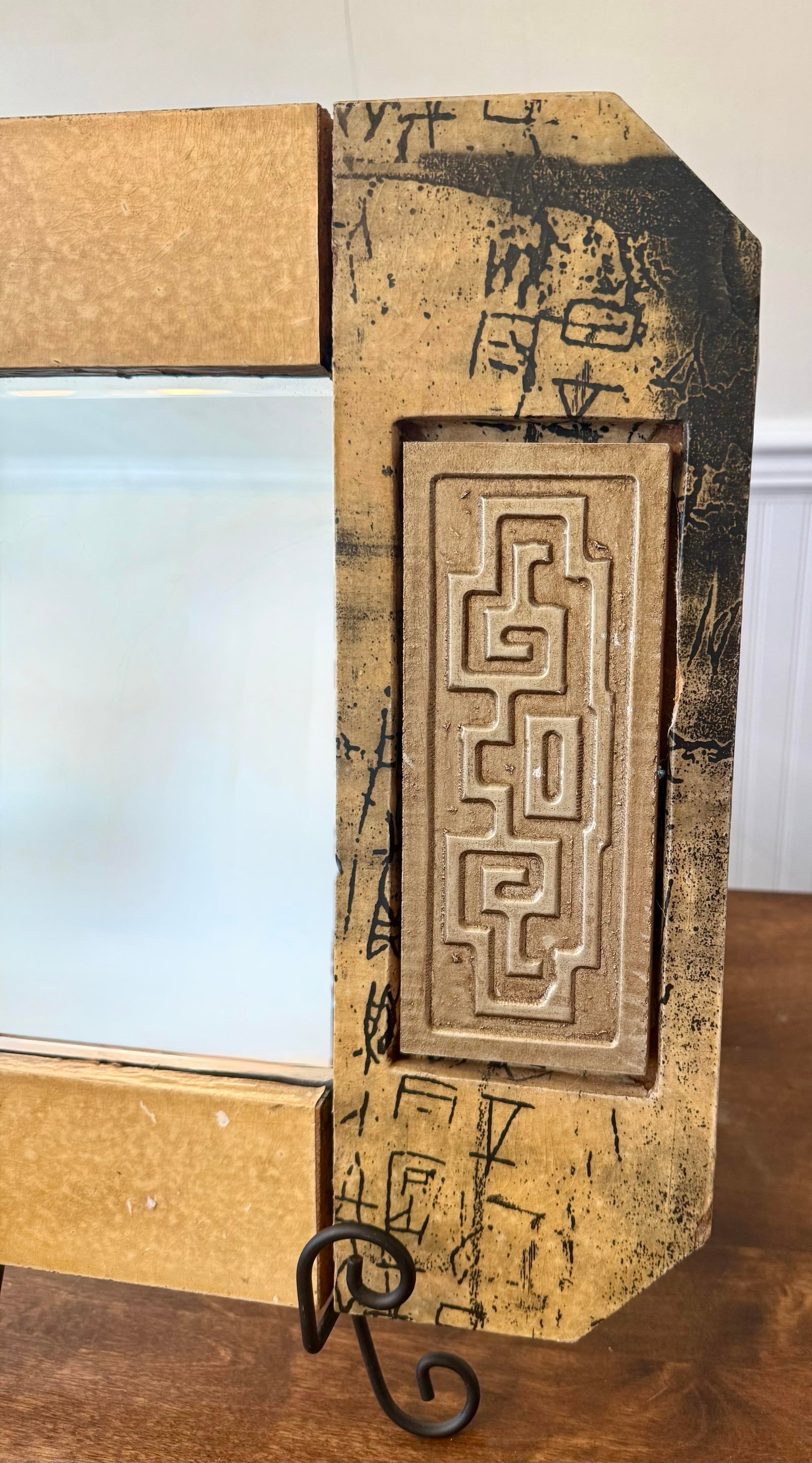 Hollywood Regency Mirror With Greek Key Motif - 9