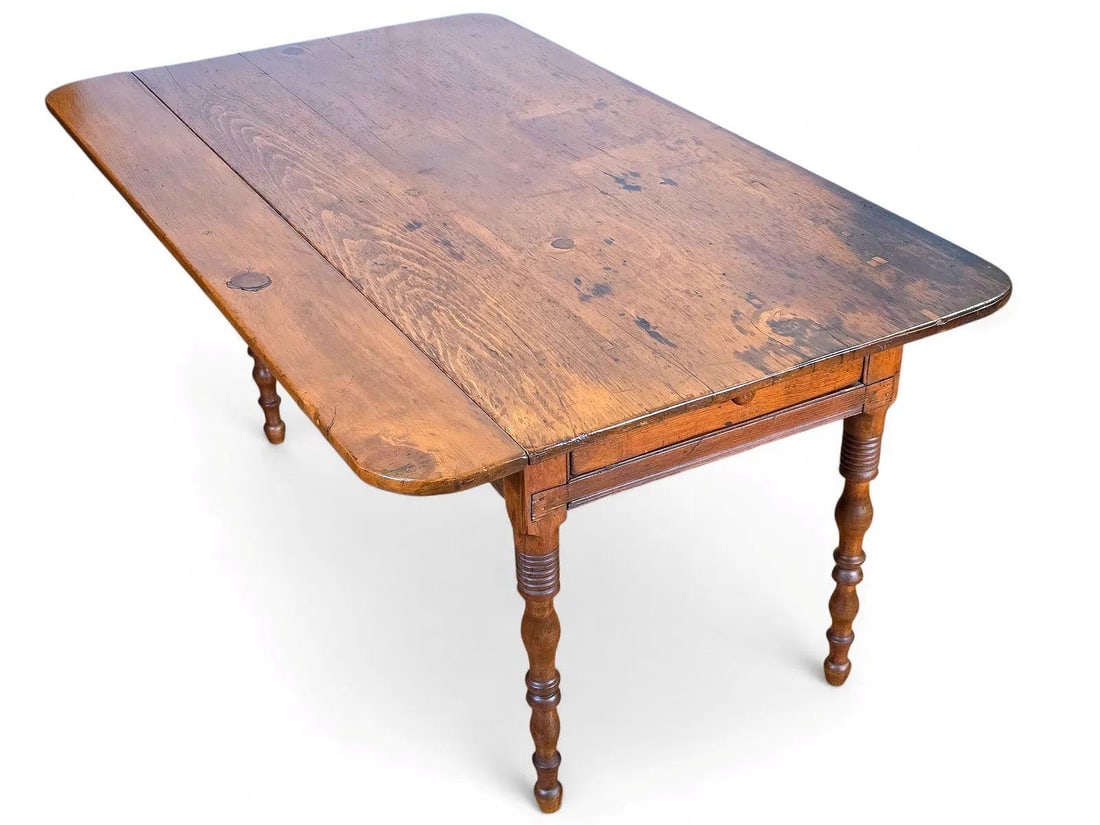 Mid 19th Century French Provincial Louis Philippe Period Fruitwood Drop-Leaf Table - 11