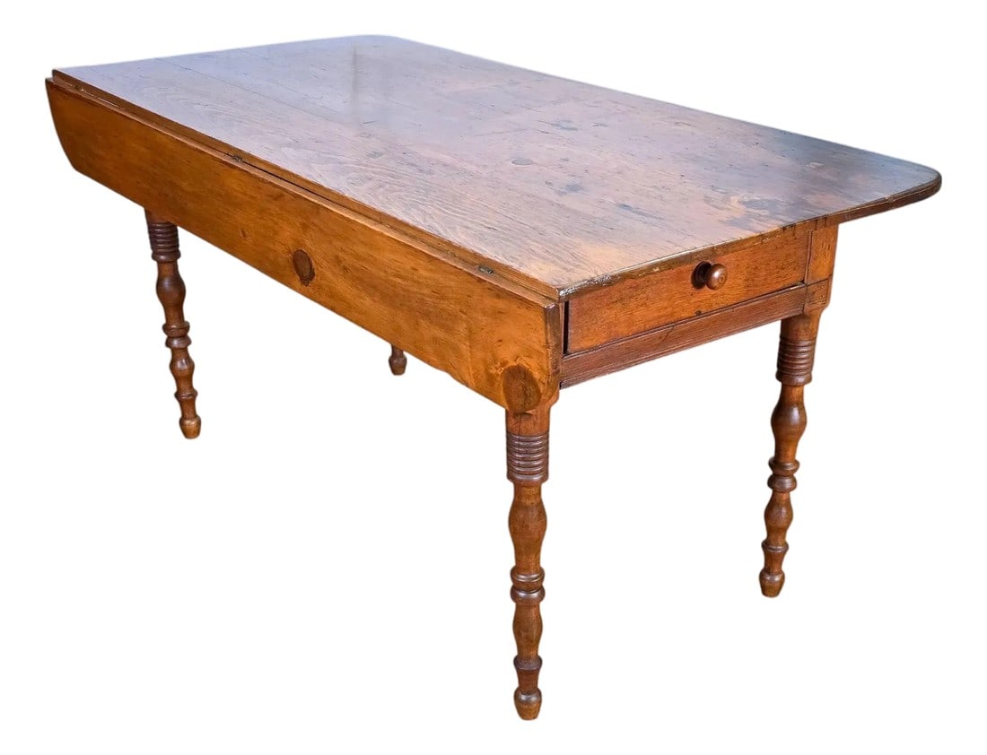 Mid 19th Century French Provincial Louis Philippe Period Fruitwood Drop-Leaf Table (1 of 16)