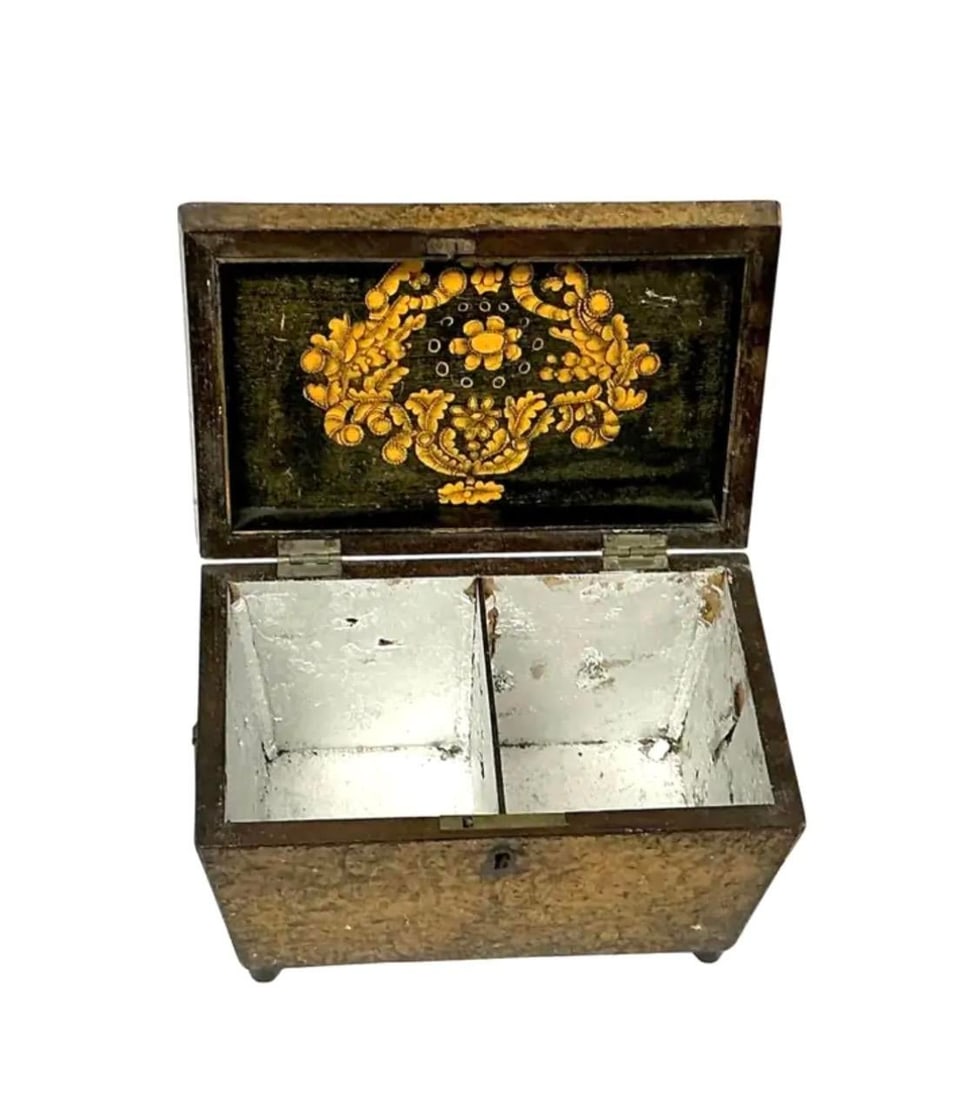 Regency Penwork Tea Caddy - 8