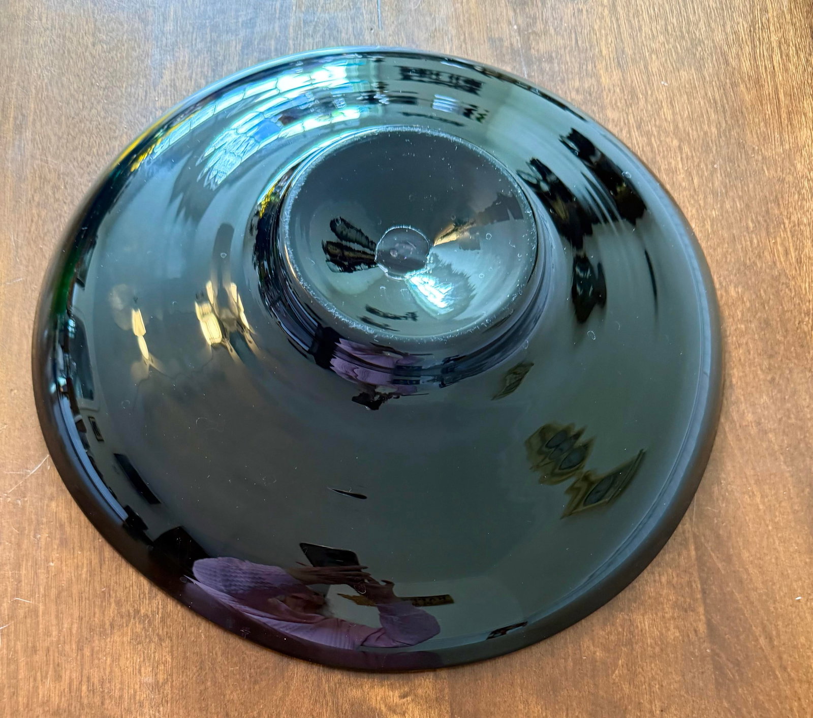 Mid 20th Century Blenko Hand Blown Black Amethyst Console Bowl - 10