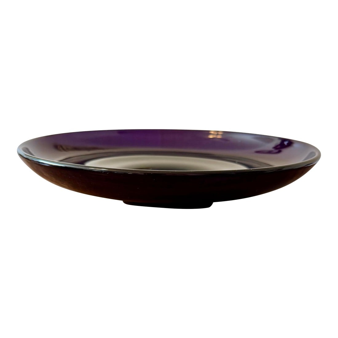 Mid 20th Century Blenko Hand Blown Black Amethyst Console Bowl (1 of 12)