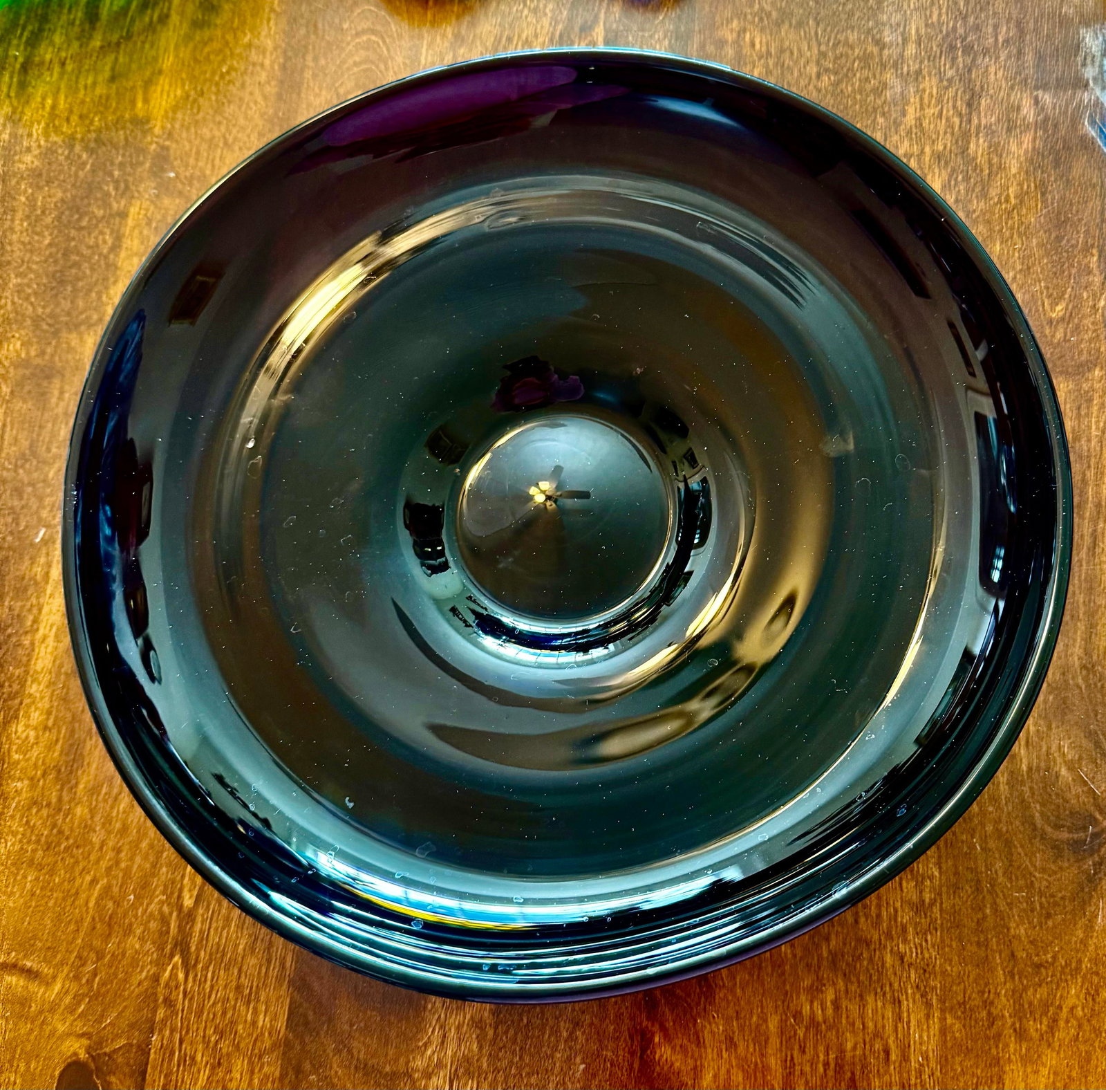 Mid 20th Century Blenko Hand Blown Black Amethyst Console Bowl - 3