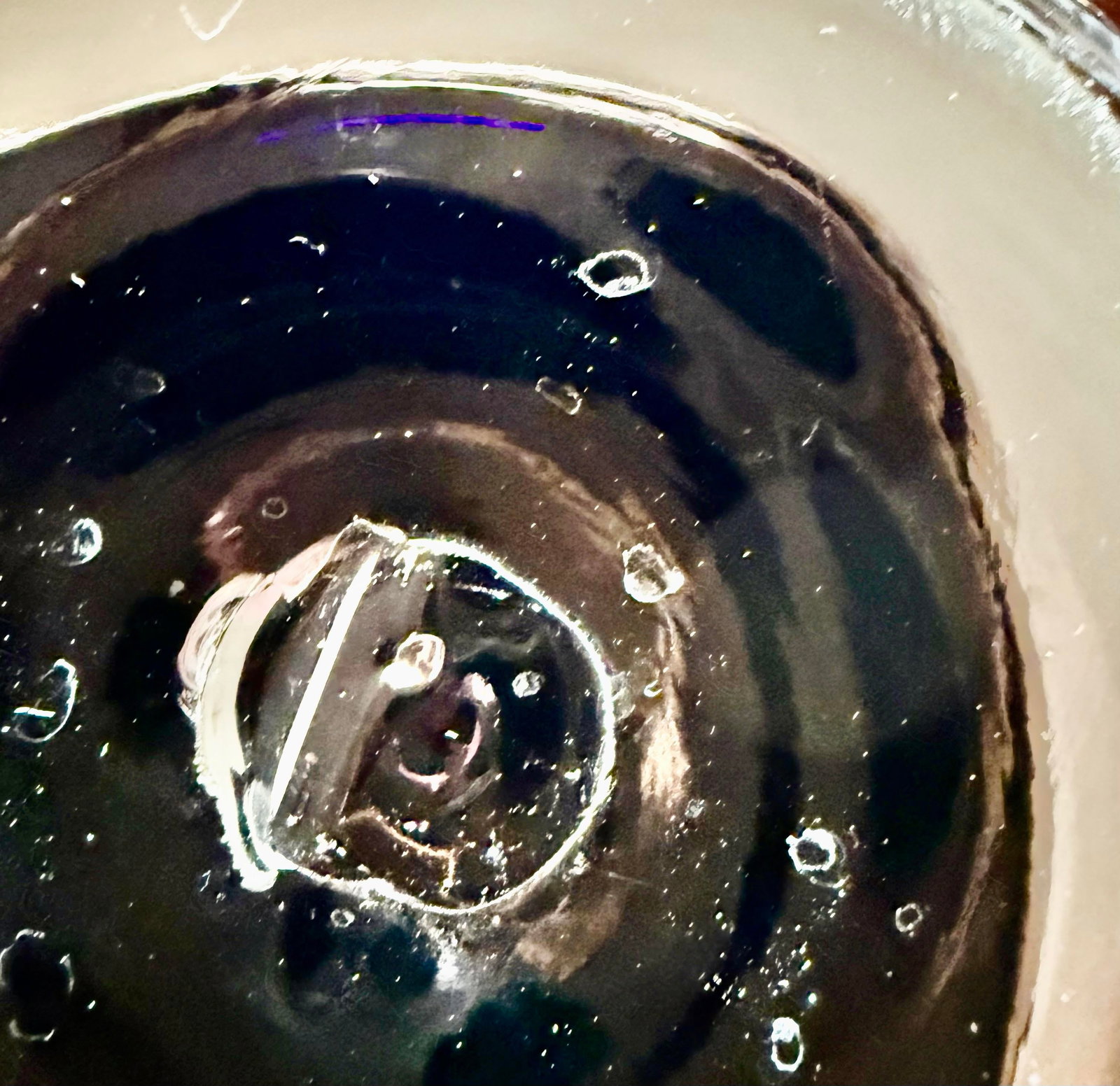 Mid 20th Century Blenko Hand Blown Black Amethyst Console Bowl - 4