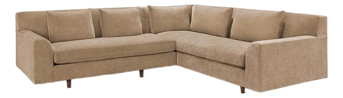 Lancaster Mid-Century Modern Del Ray Sectional - New Introduction: Lancaster upholstery is masterfully handcrafted in High Point, NC with solid wood frames, 8-way hand-tied spring up, spring down seat cushions, and goose down back cushions. This piece is from the