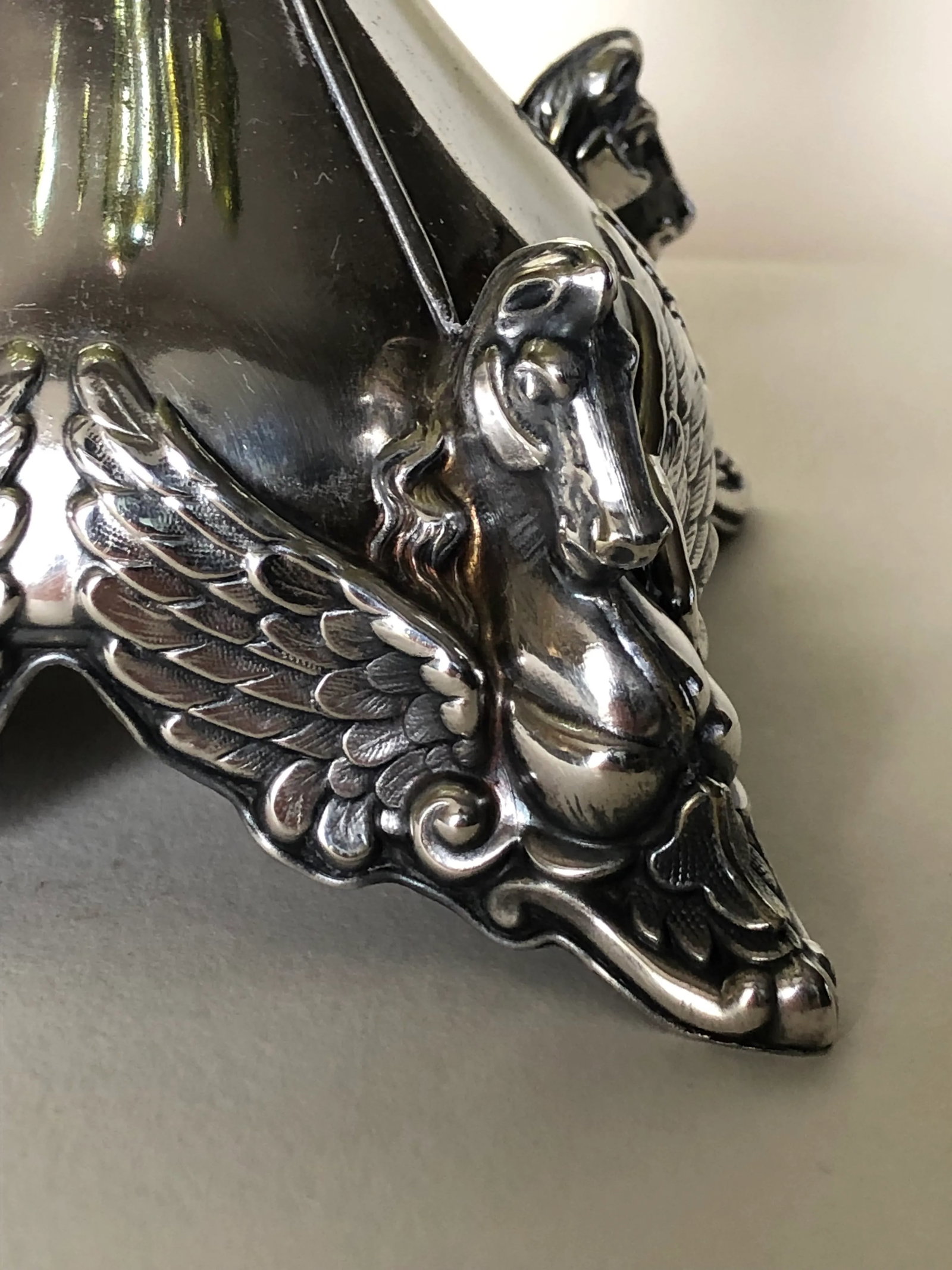 Antique Austrian Loetz-Style Art Glass Centerpiece With 800 Silver Pegasus Mount - 6